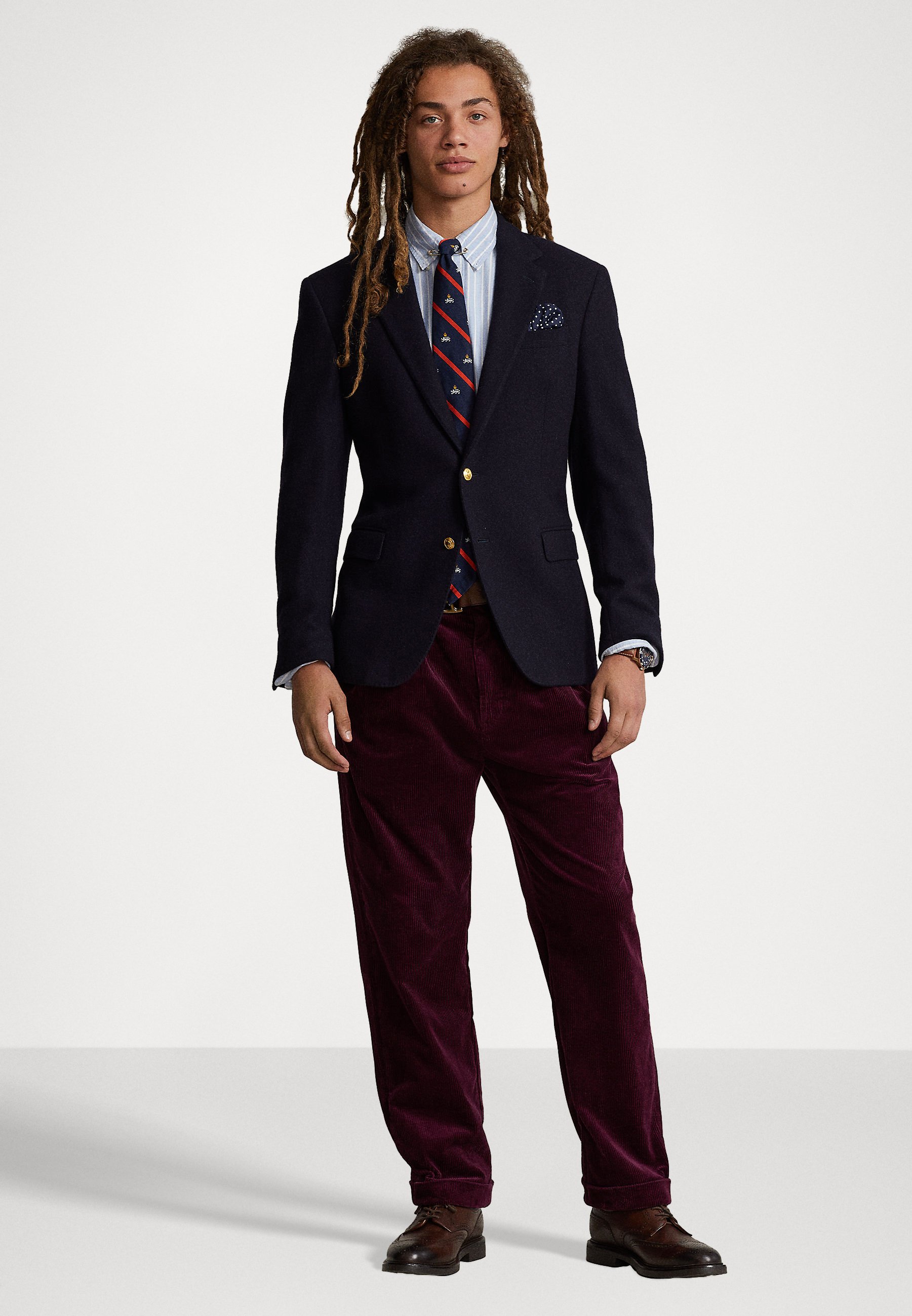 Polo Ralph Lauren PLEATED - Trousers - ruby/light red