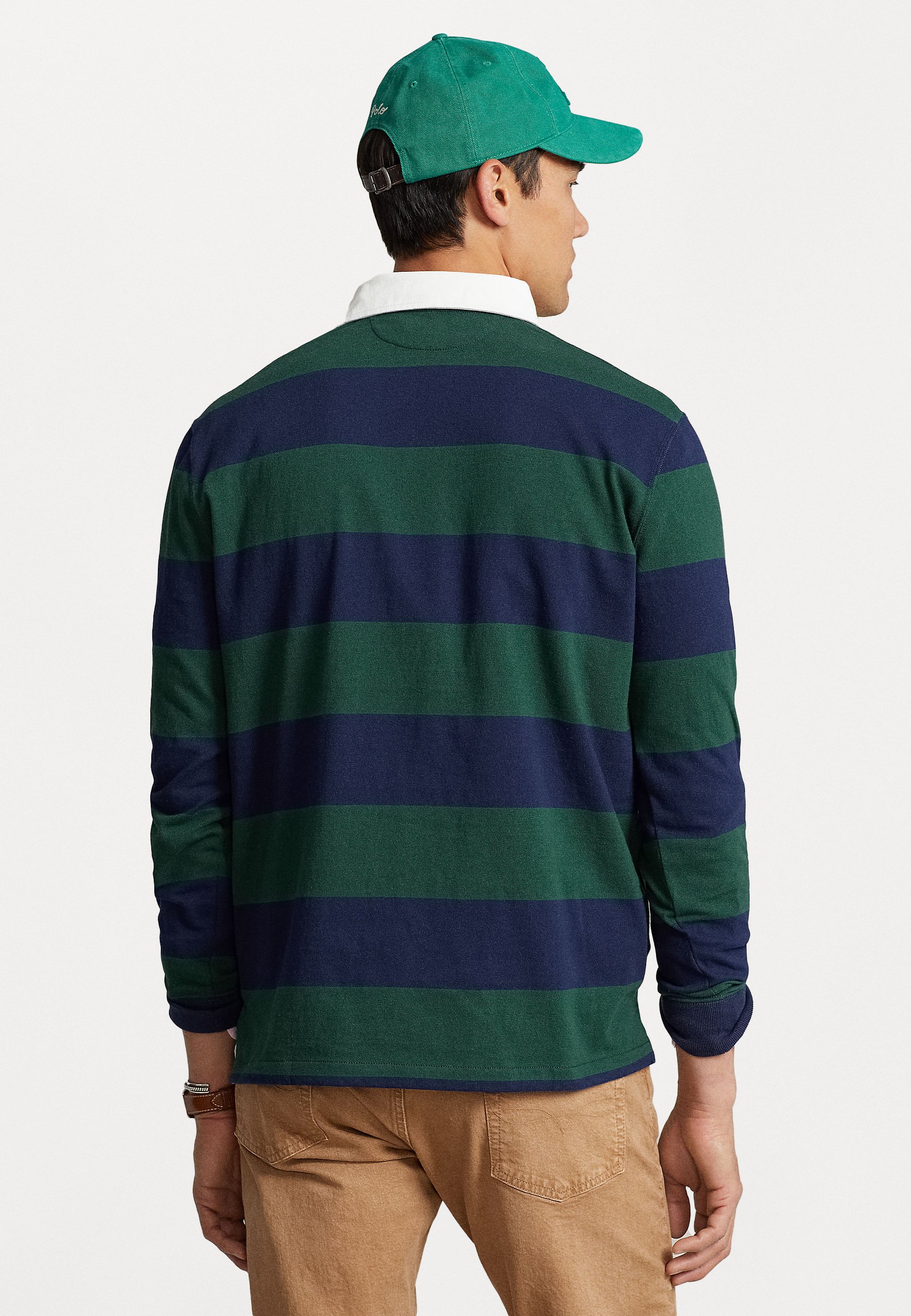 Polo Ralph Lauren RUGBY LONG SLEEVE - Polo shirt - cruise navy/ college green/blue