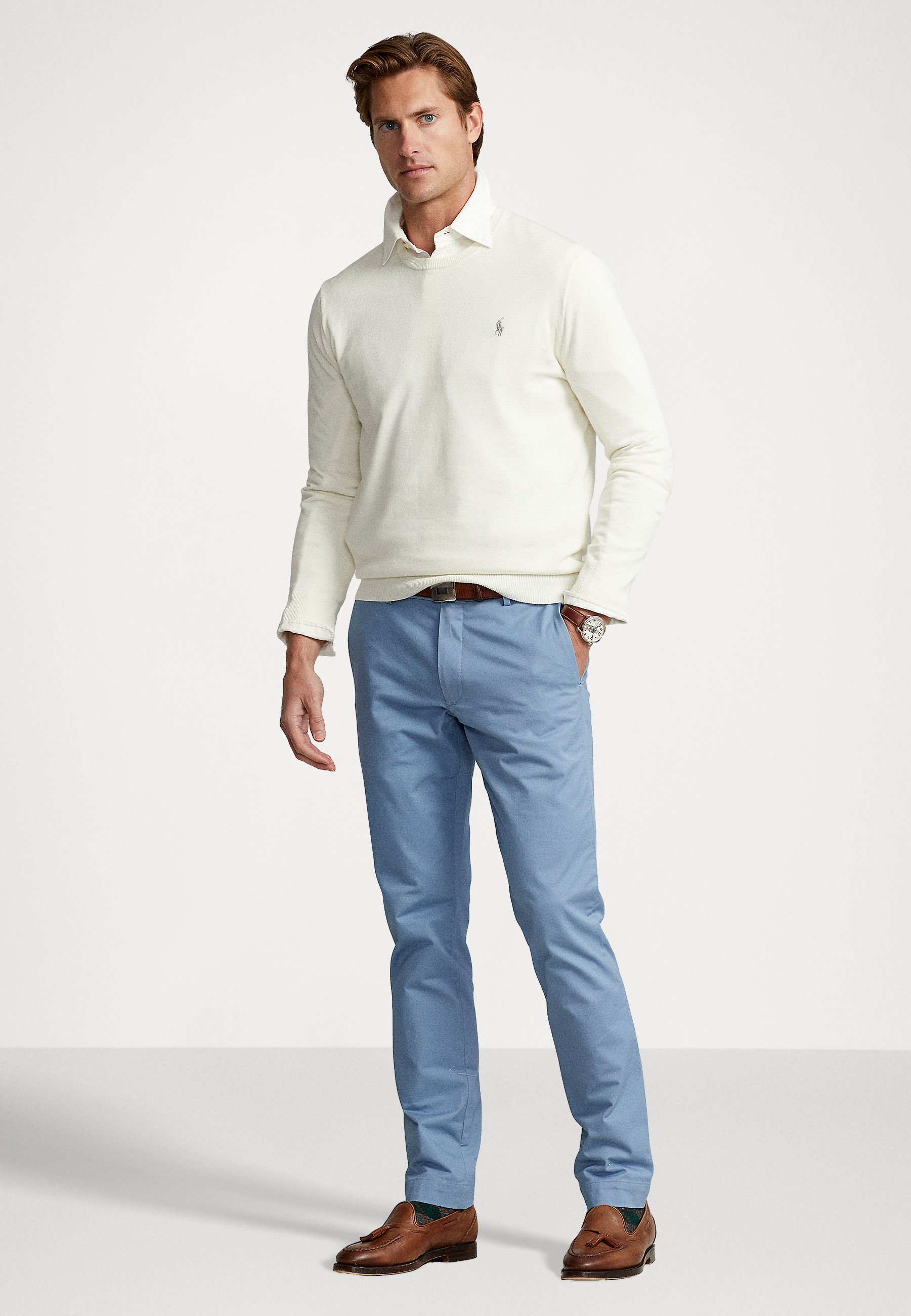 Polo Ralph Lauren LONG SLEEVE - Jumper - deckwash white/white