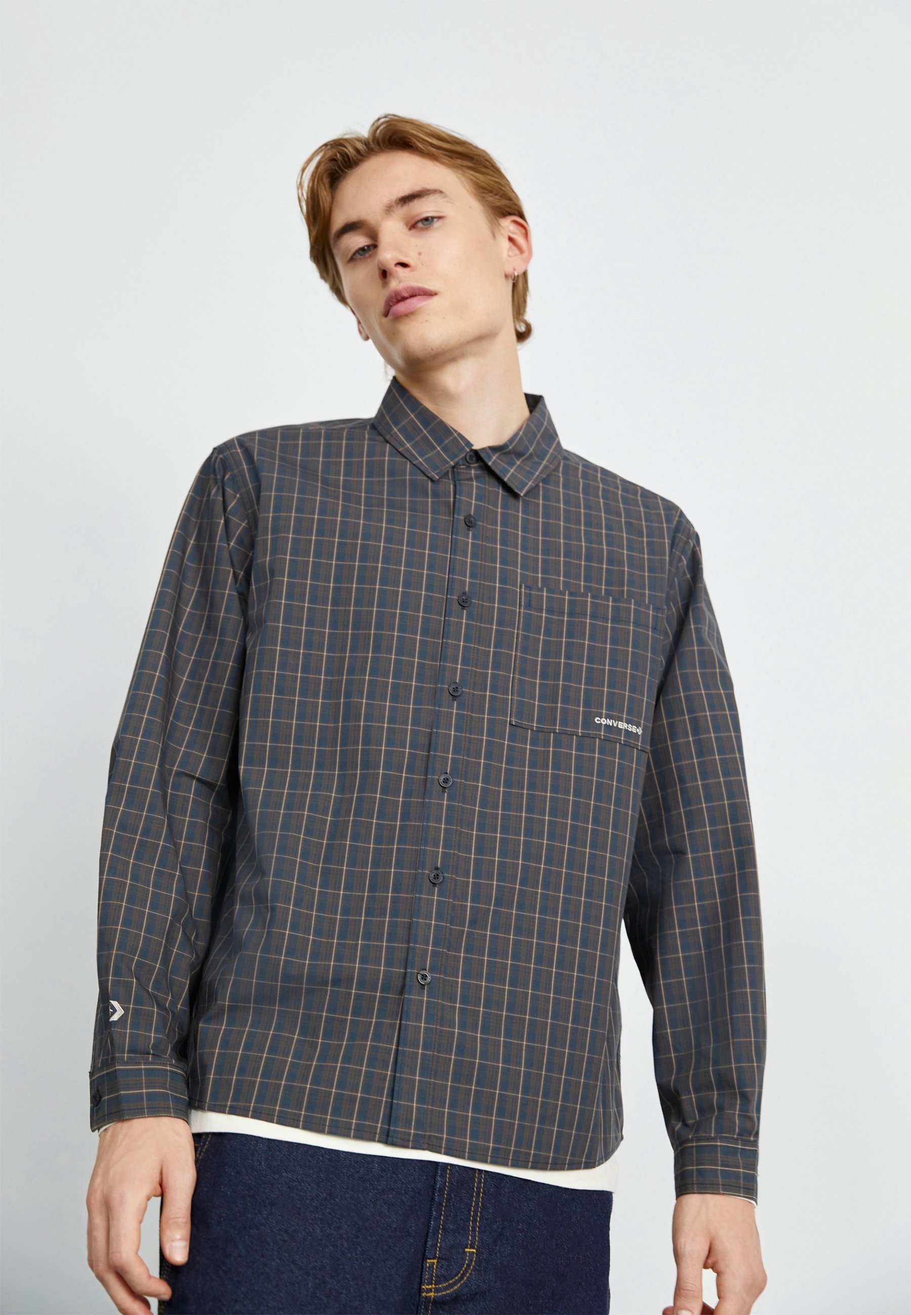Converse BASIC PLAID - Shirt - black/multi/black