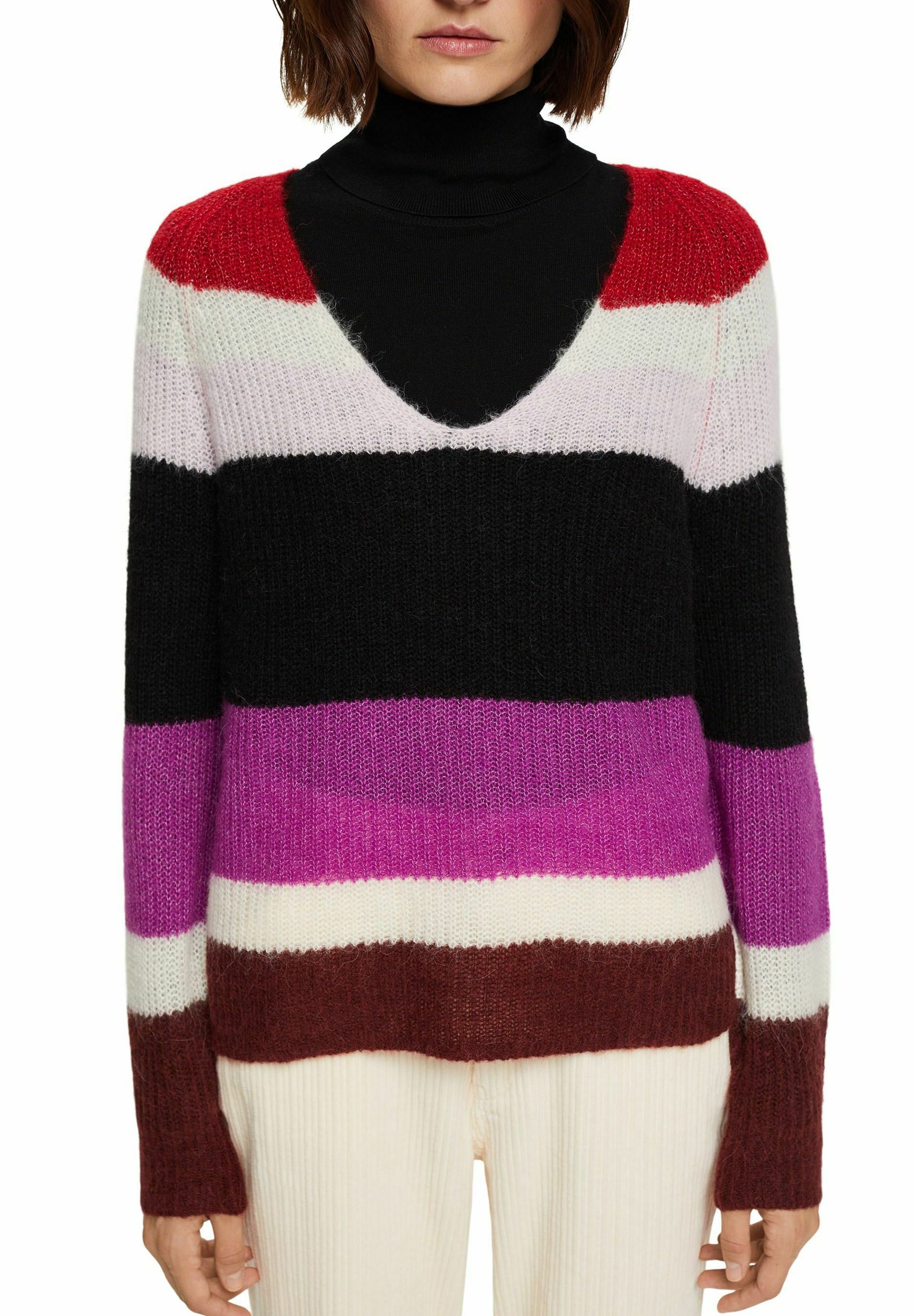 Esprit V AUSSCHNITT - Jumper - bordeaux red/red