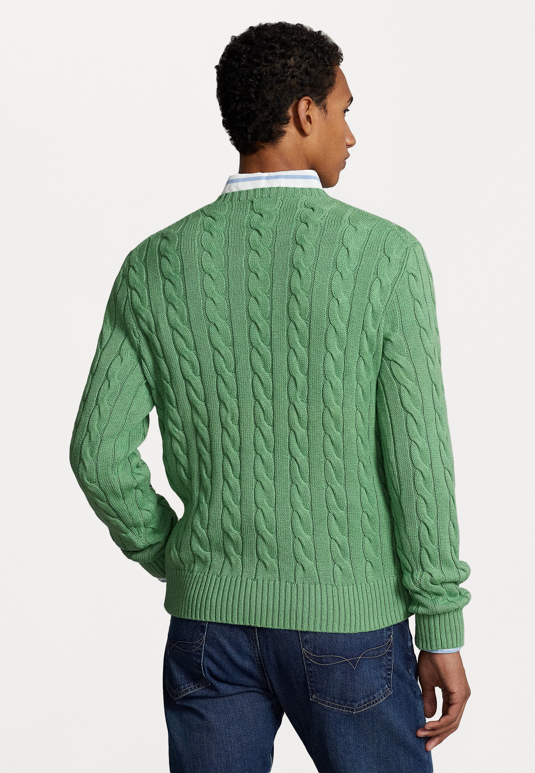 Polo Ralph Lauren DRIVER LONG SLEEVE - Jumper - field green heather/green
