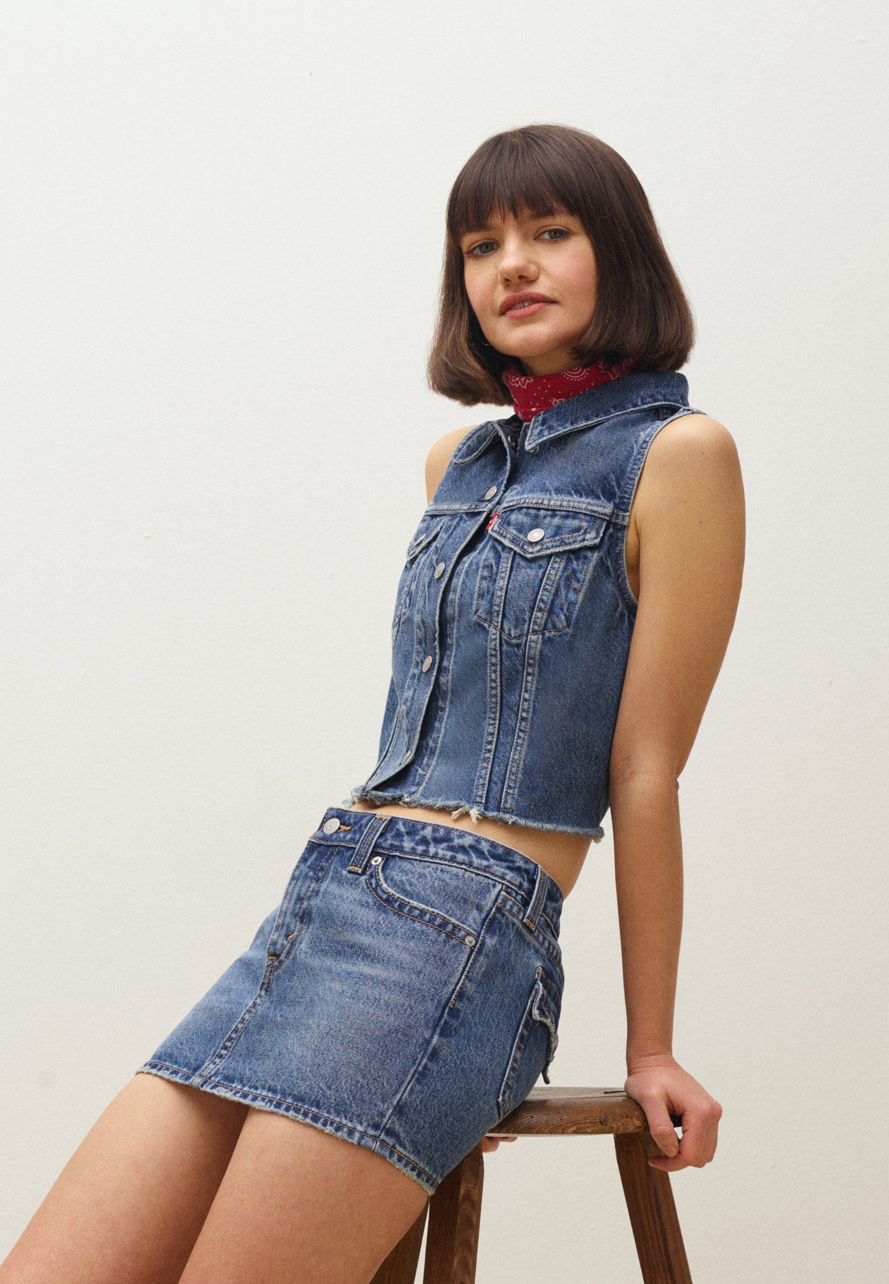 Levi's® VEST - Waistcoat - coupon clipper/stone blue denim