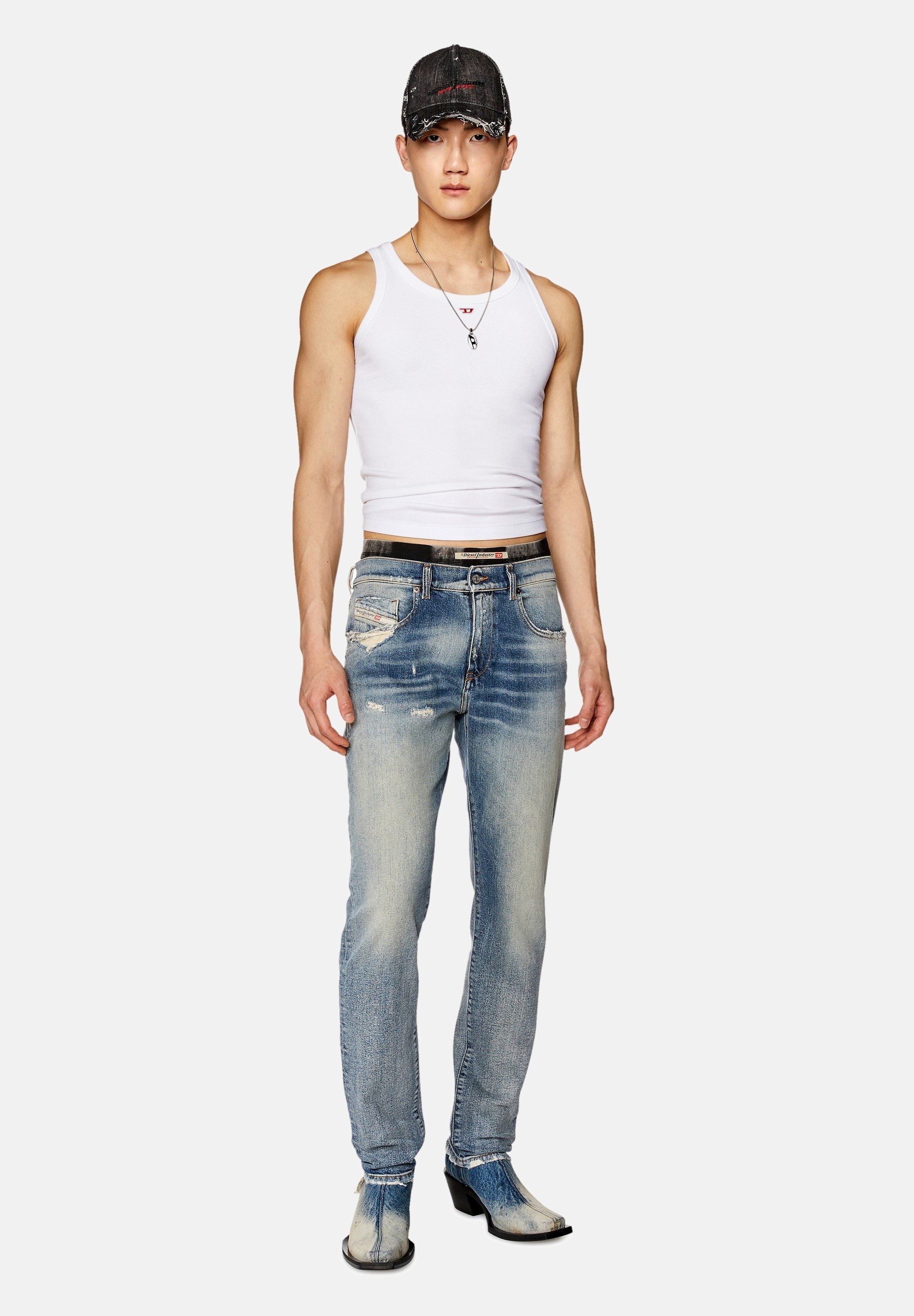 Diesel 2019 D-STRUKT - Slim fit jeans - light blue/light-blue denim