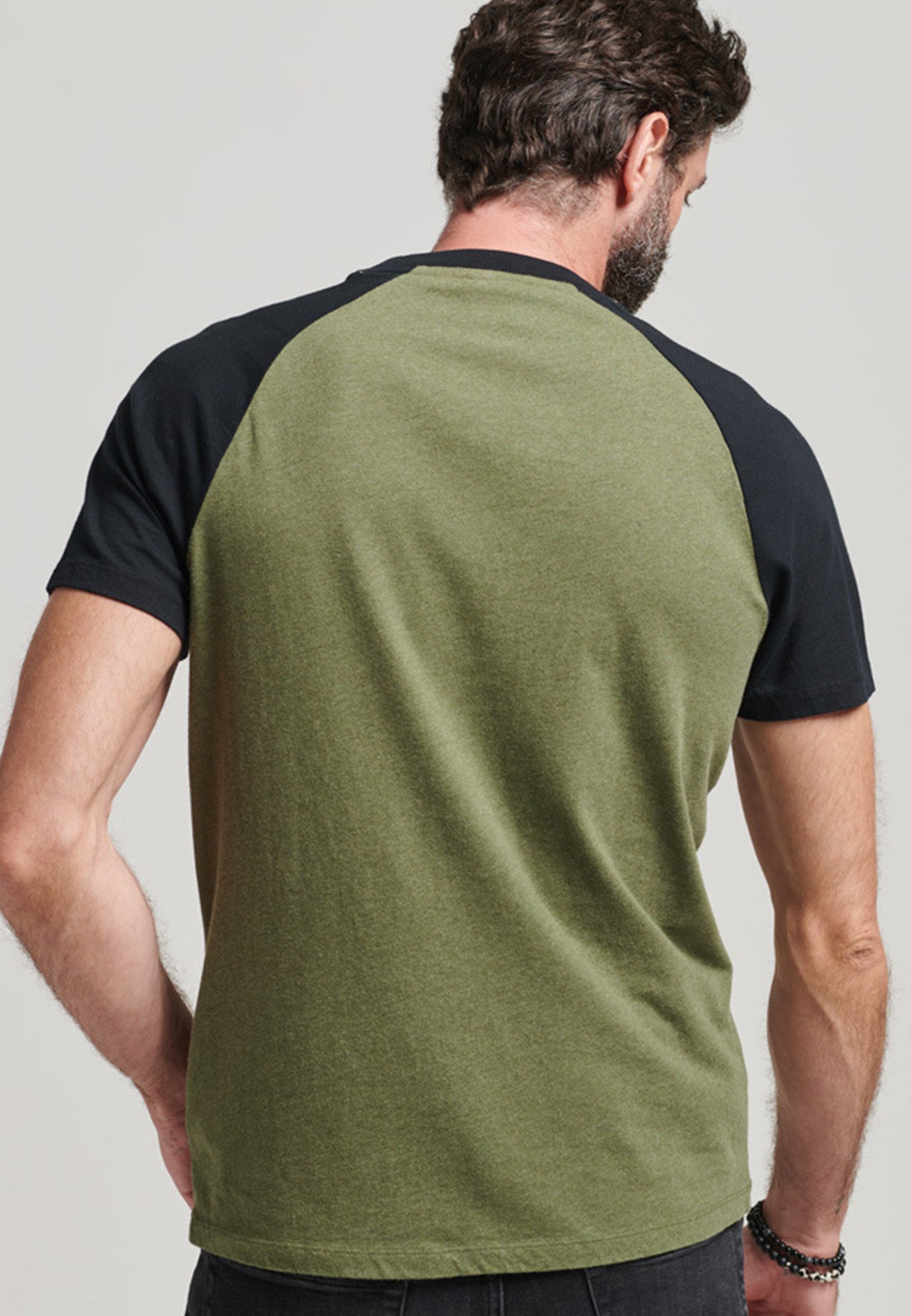 Superdry Print T-shirt - thrift olive  marl black/olive