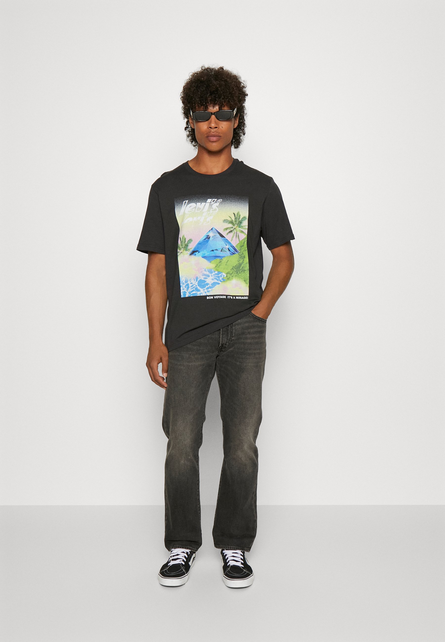 Levi's® RELAXED FIT TEE - Print T-shirt - bon voyage caviar/black