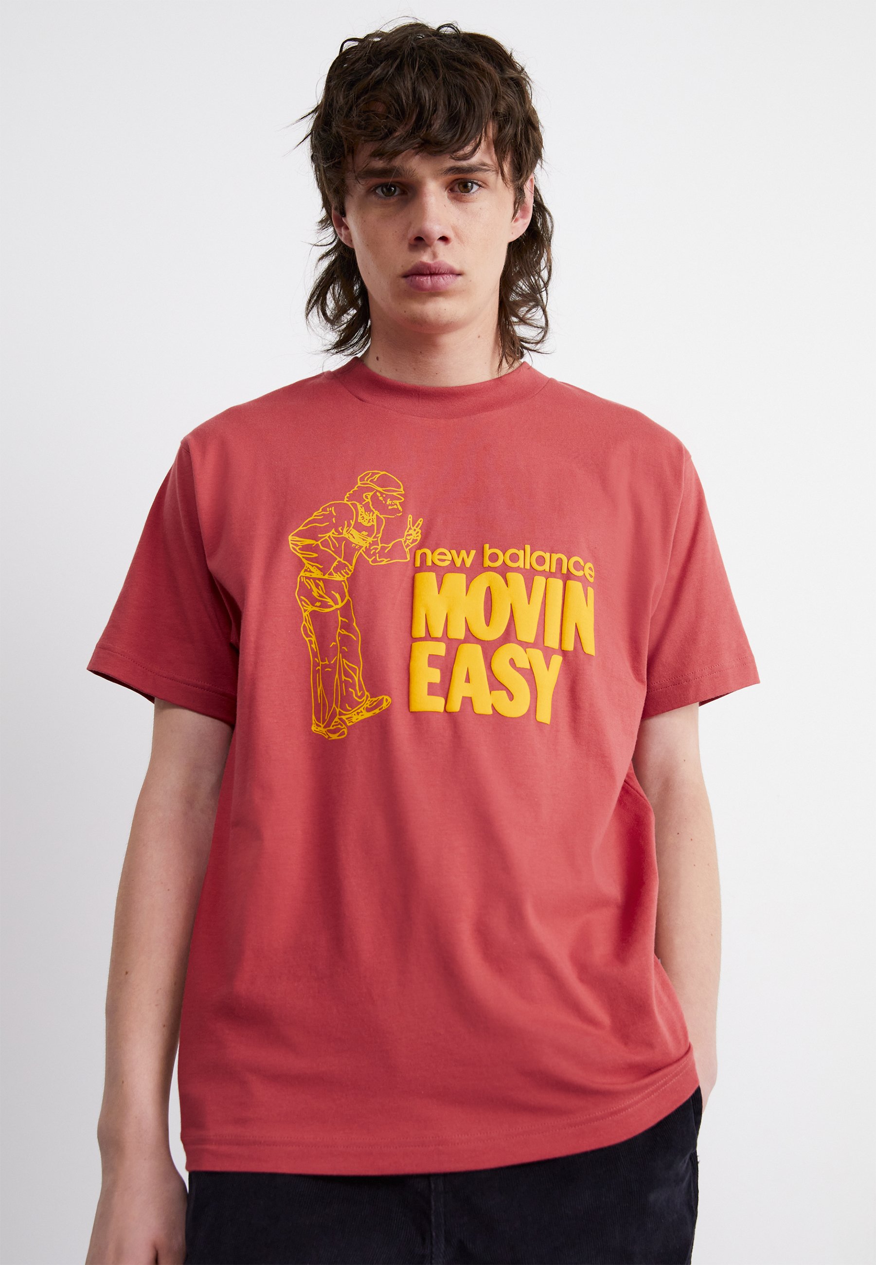NB MOVIN EASY - Print T-shirt - light red/mottled light red