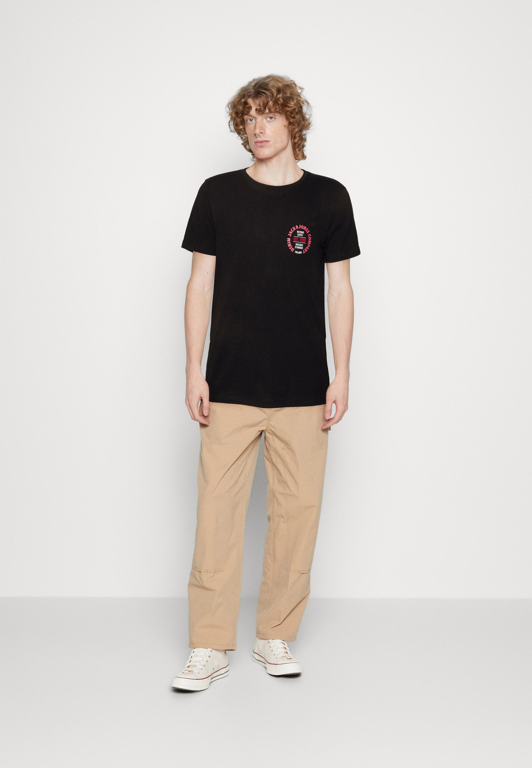 Jack &Jones JJANDY TEE CREW NECK 5 PACK - Print T-shirt - black/navy/white/black