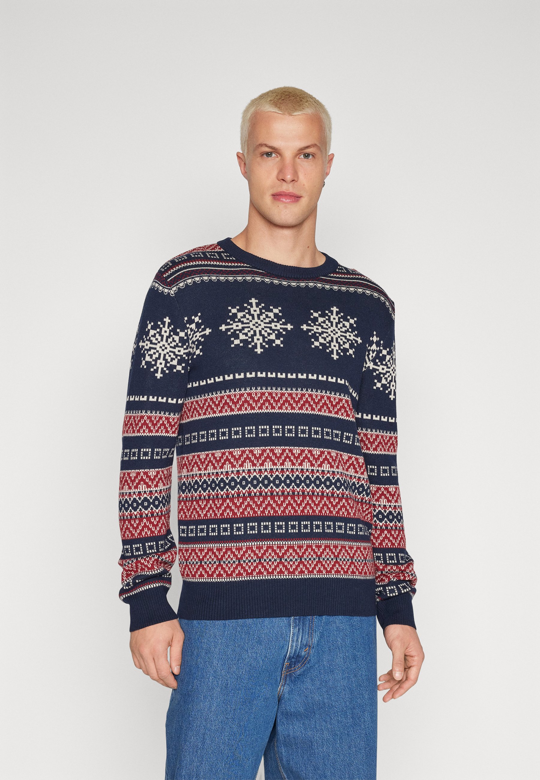 Jack &Jones JORSNOWBALL CREW NECK - Jumper - navy blazer/dark blue