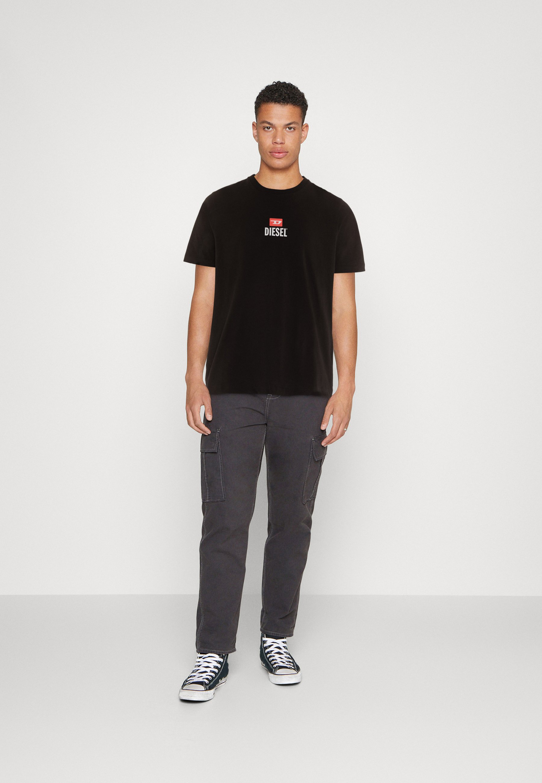 Diesel T-JUST SMALL NEW D LOGO - Print T-shirt - black