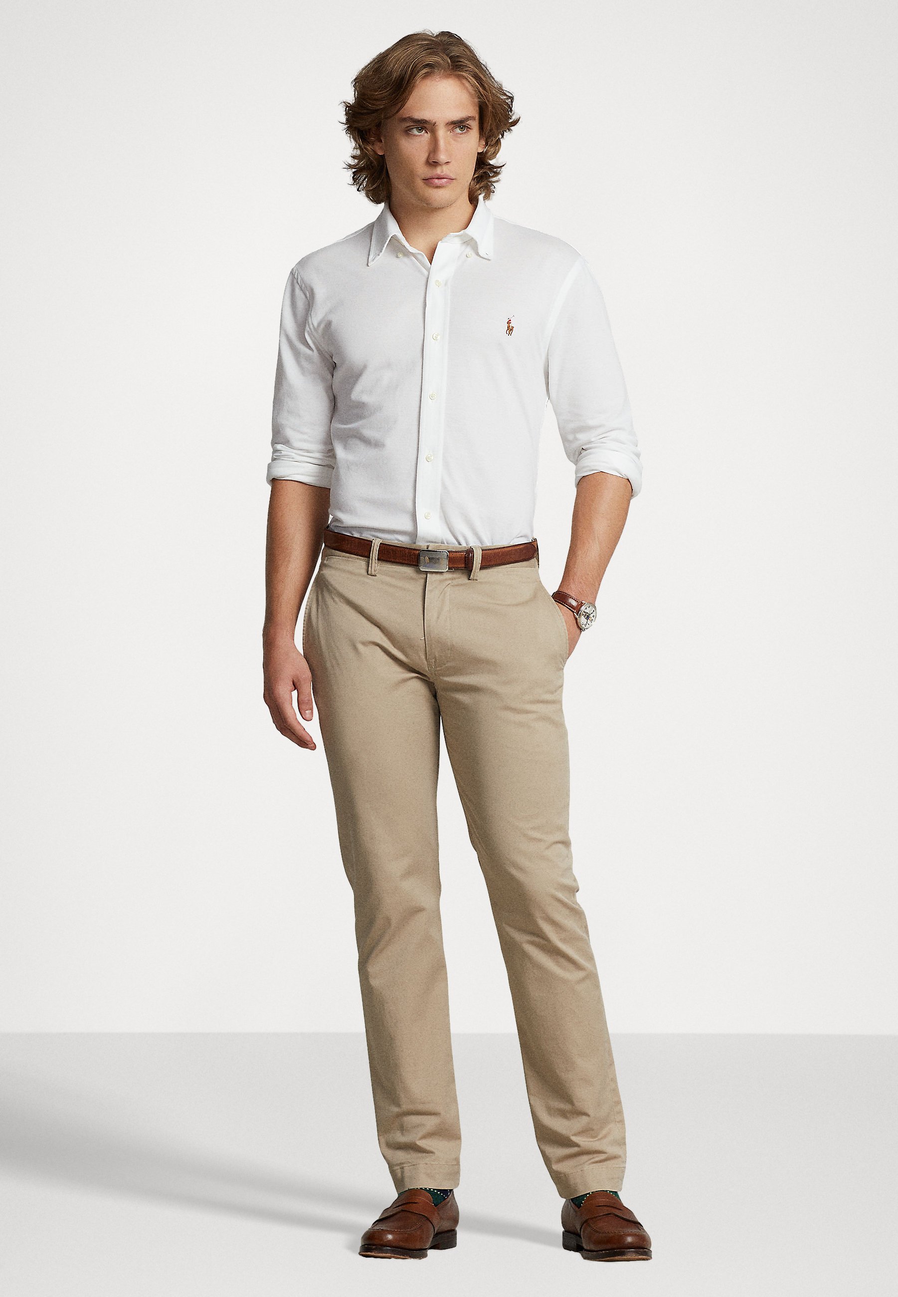 Polo Ralph Lauren KNIT OXFORD SHIRT - Shirt - white