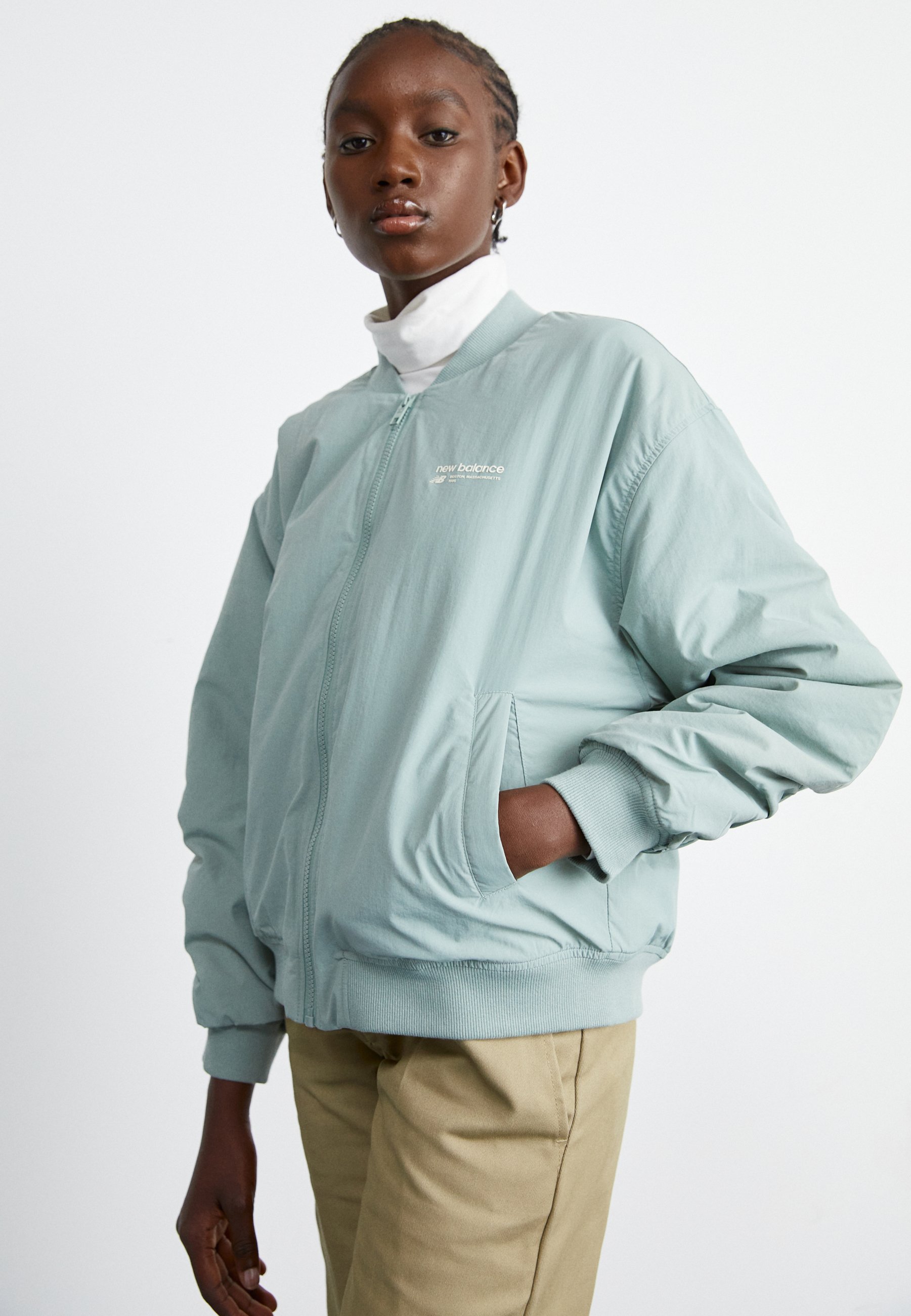 NB LINEAR HERITAGE JACKET - Bomber Jacket - juniper/grey
