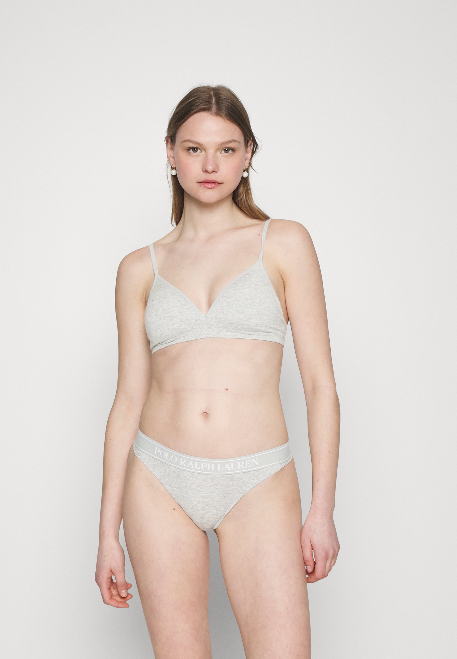 Polo Ralph Lauren MID RISE THONG - Thong - heather grey/grey