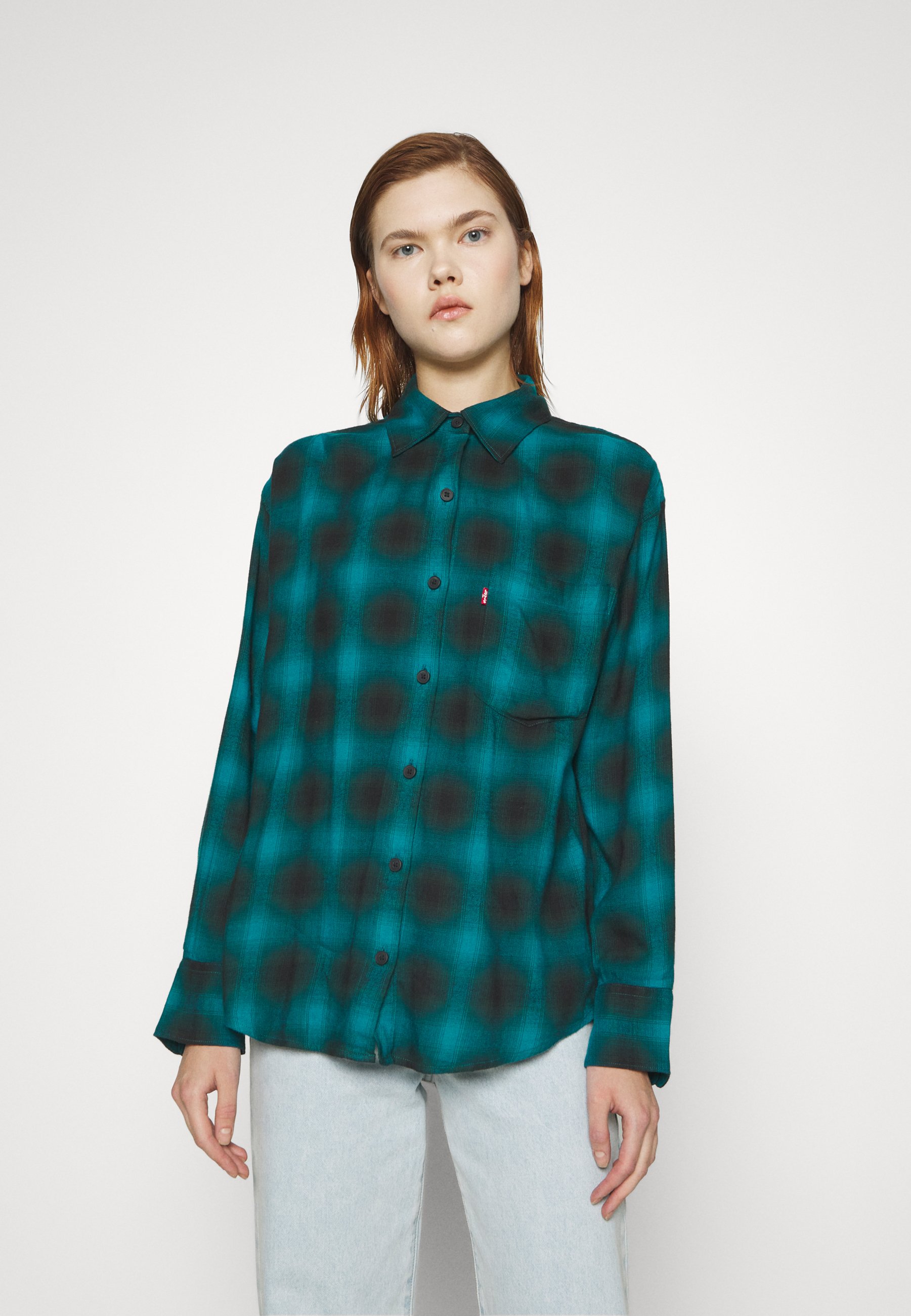 Levi's® NOLA - Button-down blouse - dark green/black/dark green