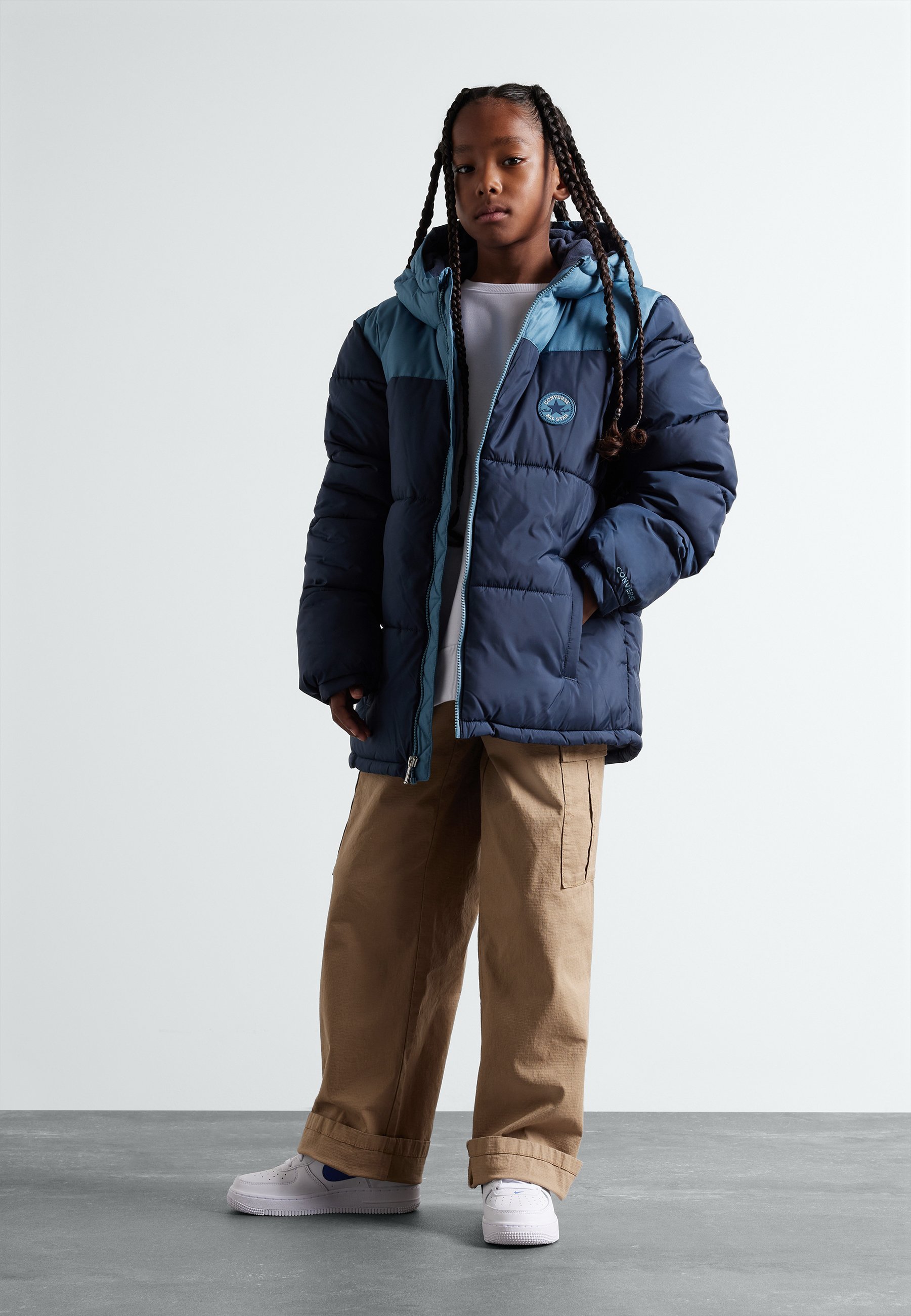 Converse COLOR BLOCK PUFFER UNISEX - Winter jacket - navy/dark blue