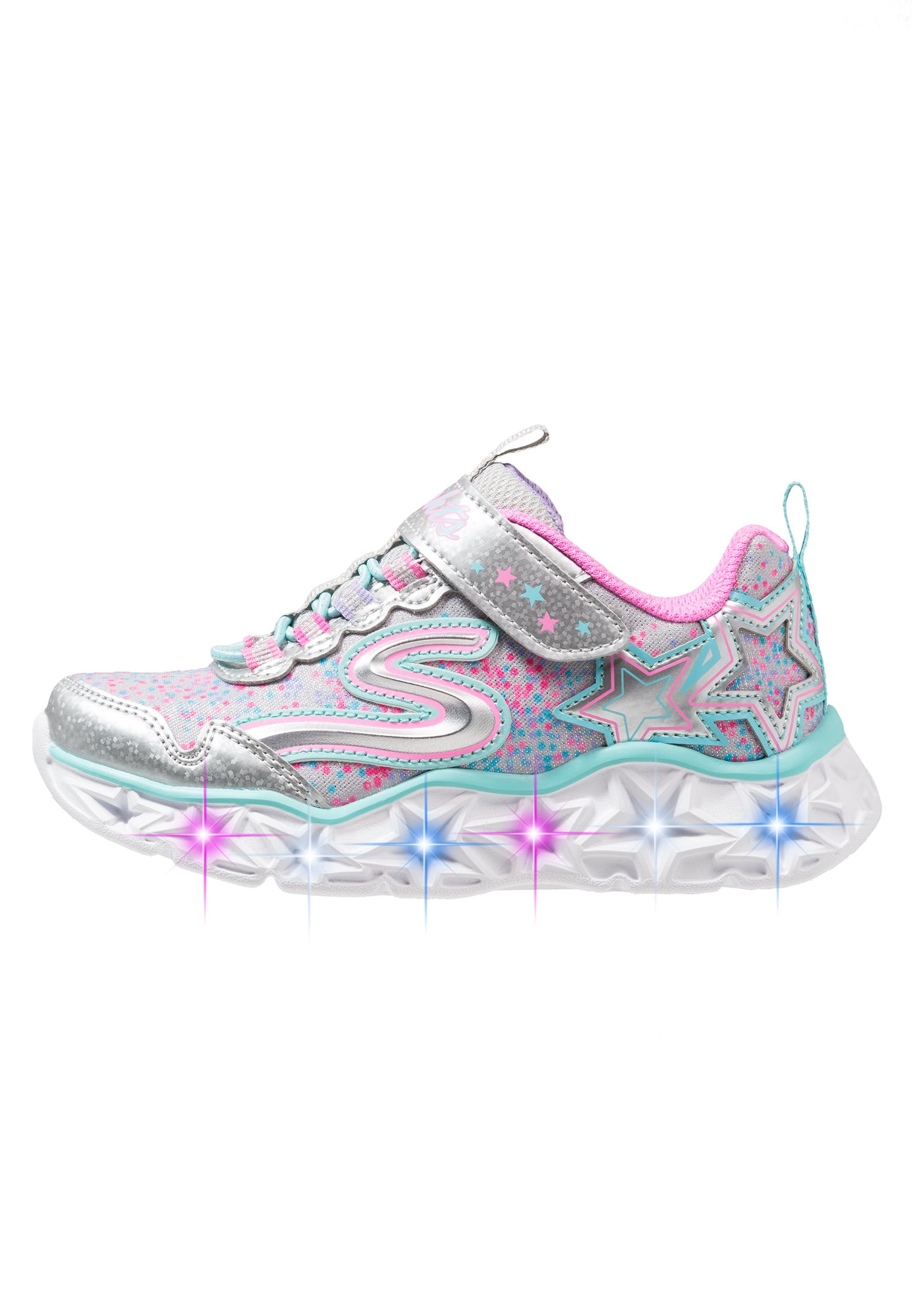 Skechers GALAXY LIGHTS - Trainers - silver/multicolor/silver-coloured