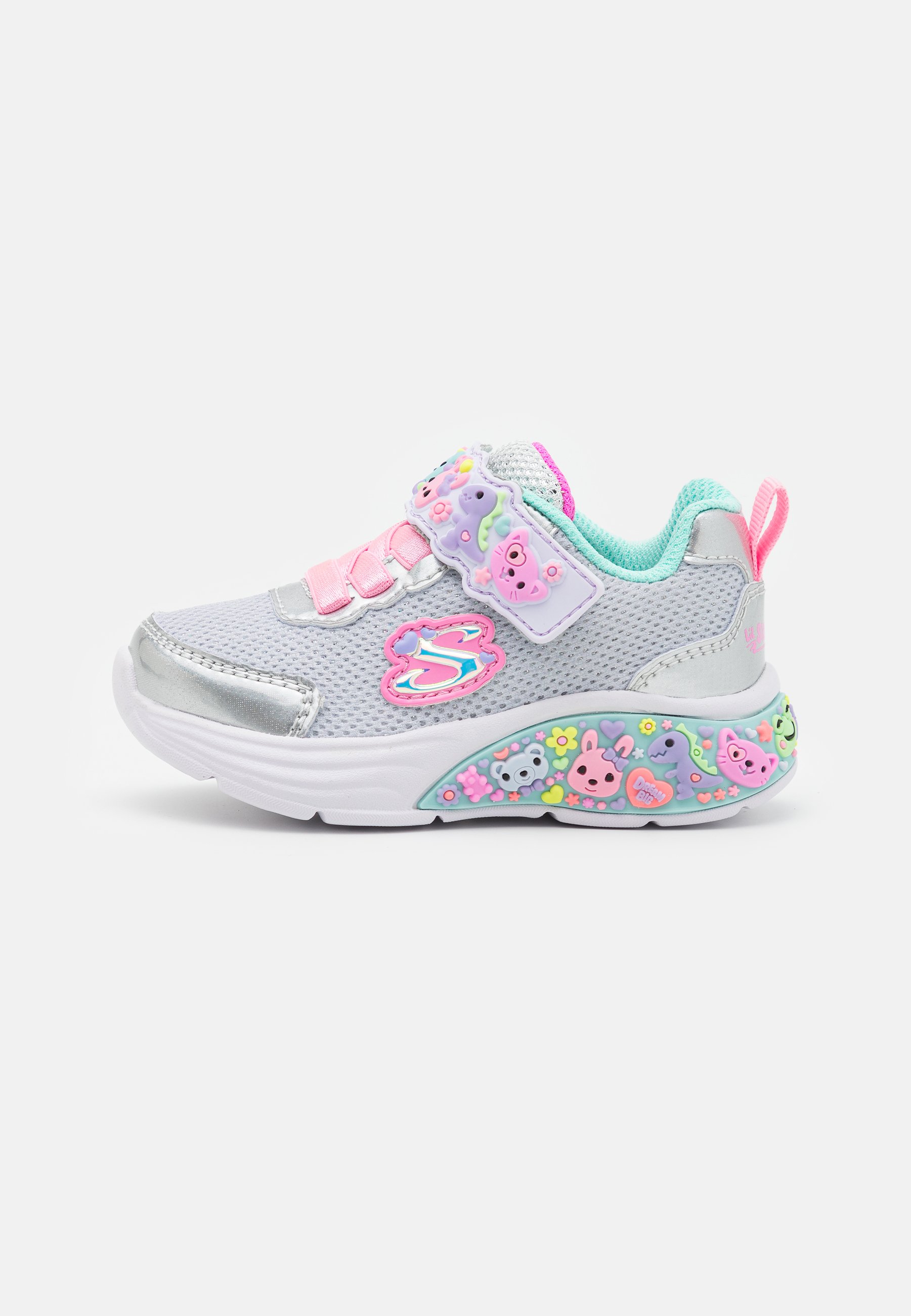 Skechers LIL DREAMERS - Trainers - silver/multi-coloured/silver-coloured