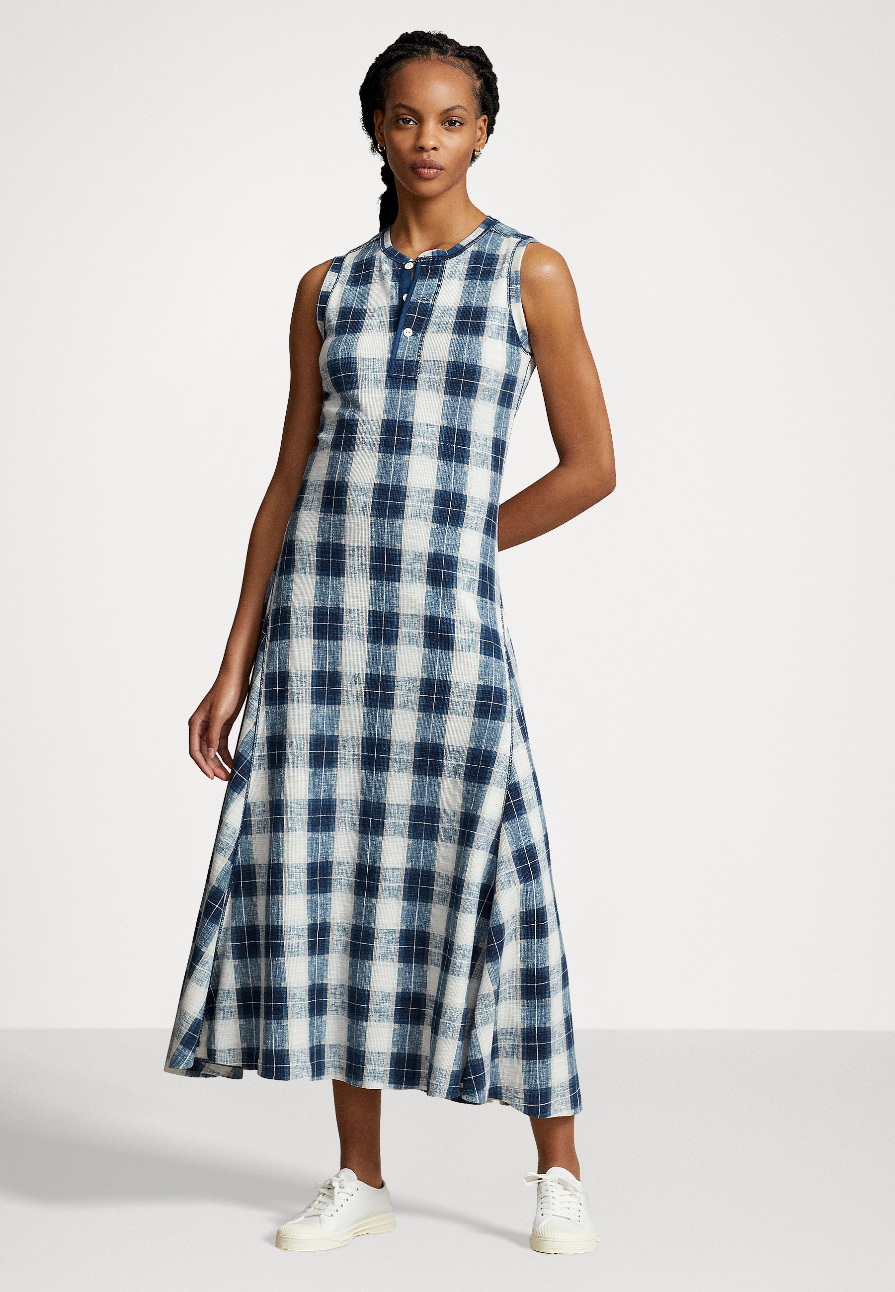 Polo Ralph Lauren PLD SL ROWIE-SLEEVELESS-DAY DRESS - Day dress - navy plaid/blue denim