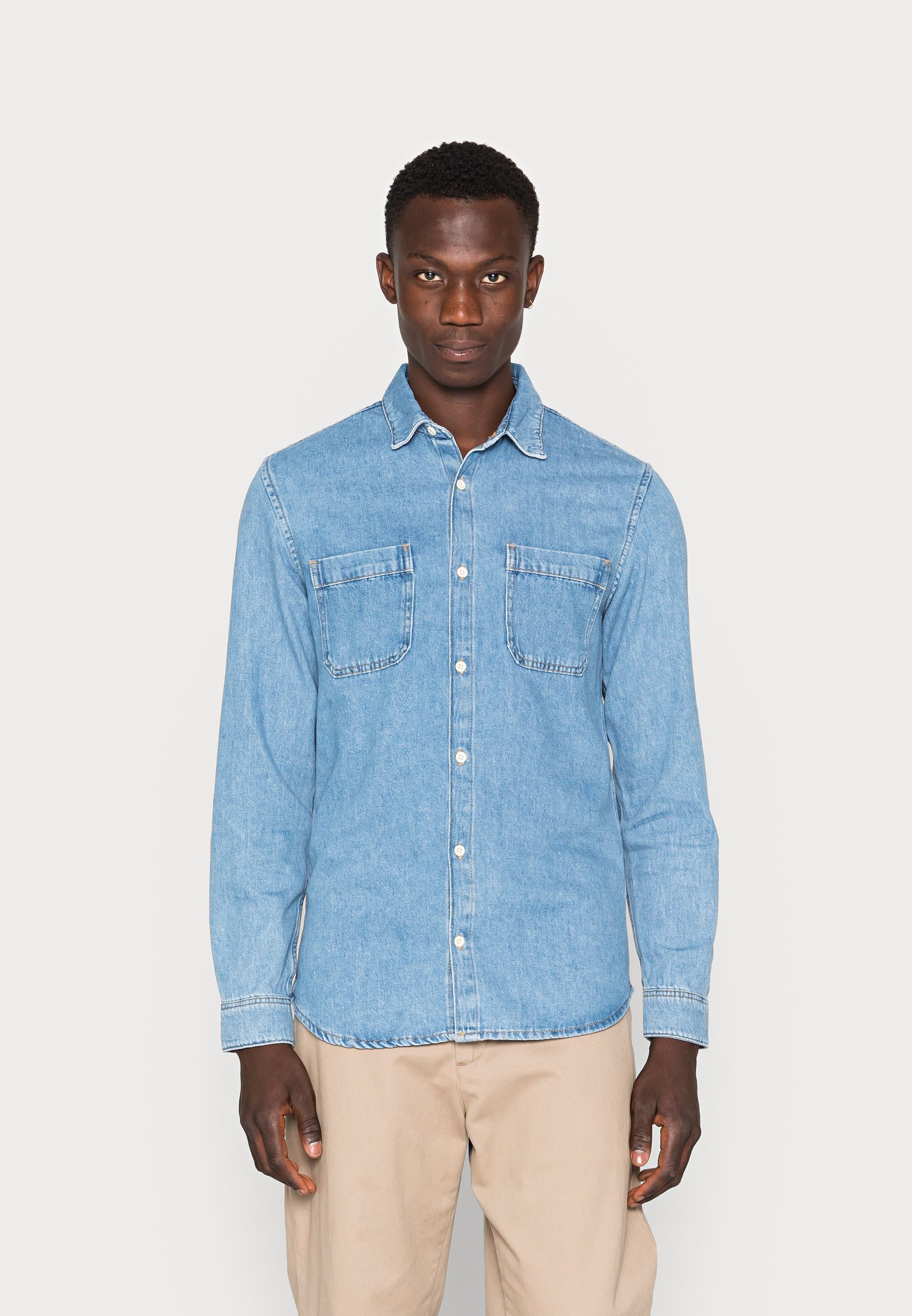 Jack &Jones JJIJEFF JJSHIRT  - Shirt - light blue denim/light-blue denim