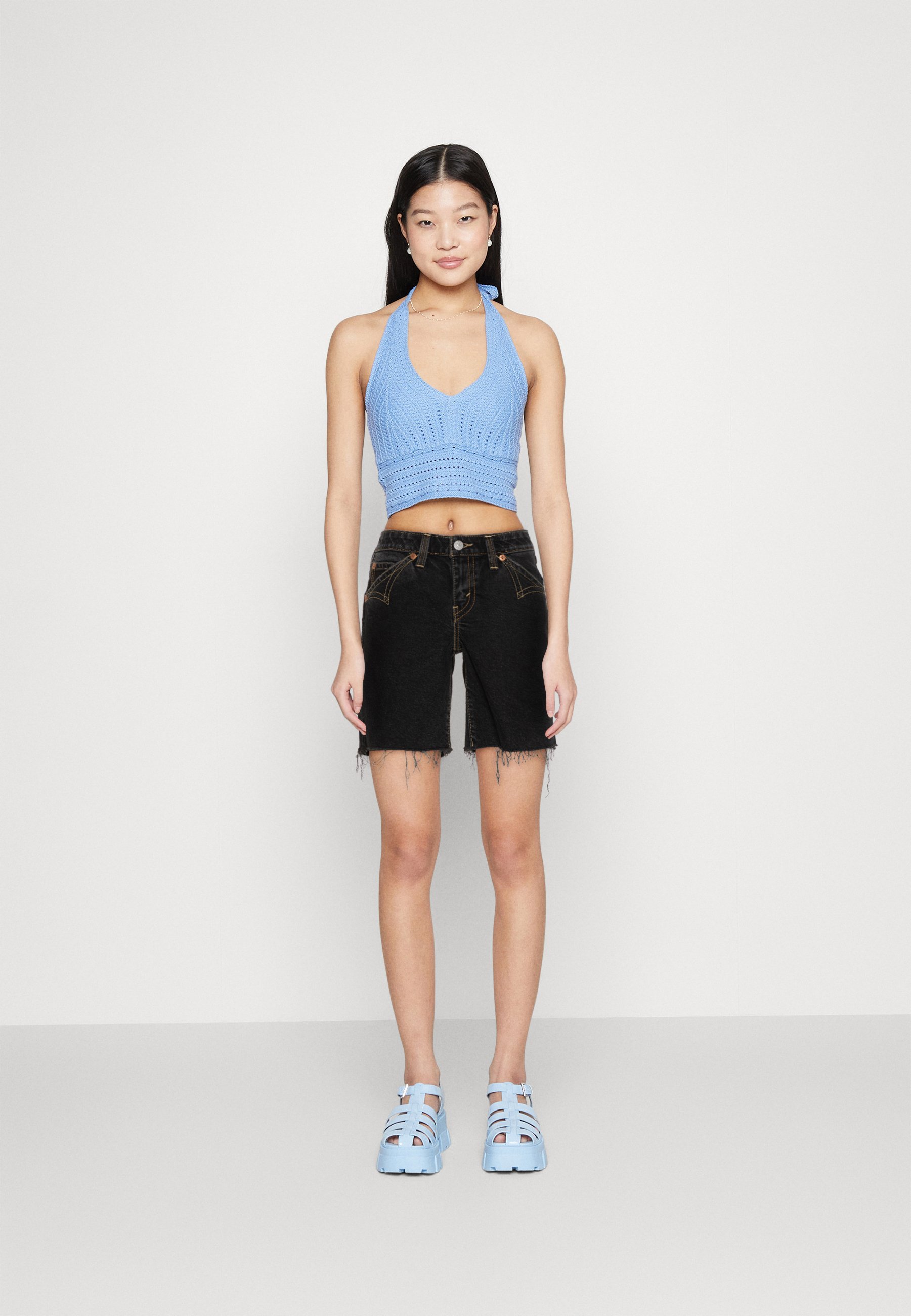 Levi's® NOUGHTIES - Denim shorts - we rule the night/black denim