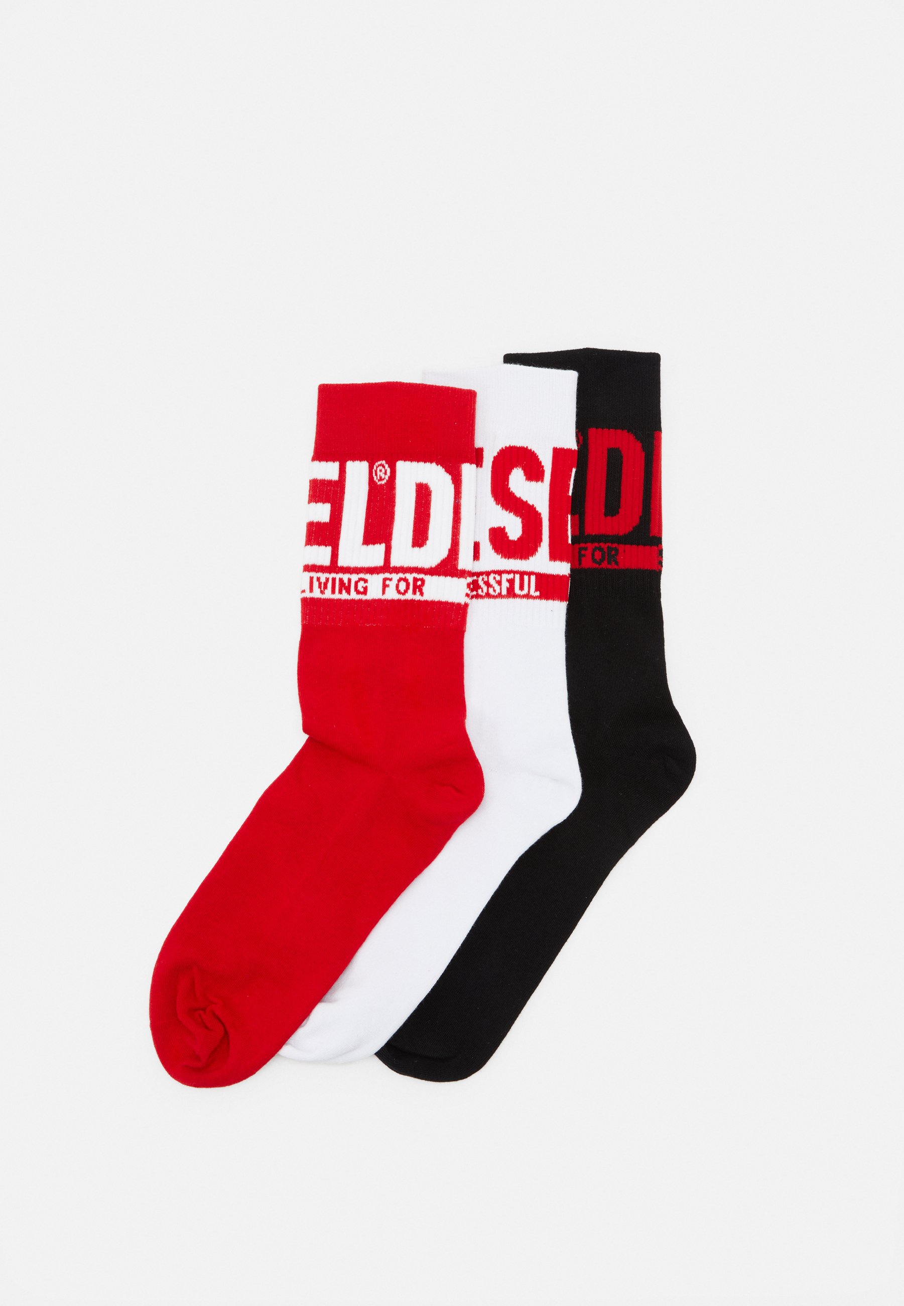 Diesel SKM-RAY-THREEPACK 3 PACK - Socks - black/red/black