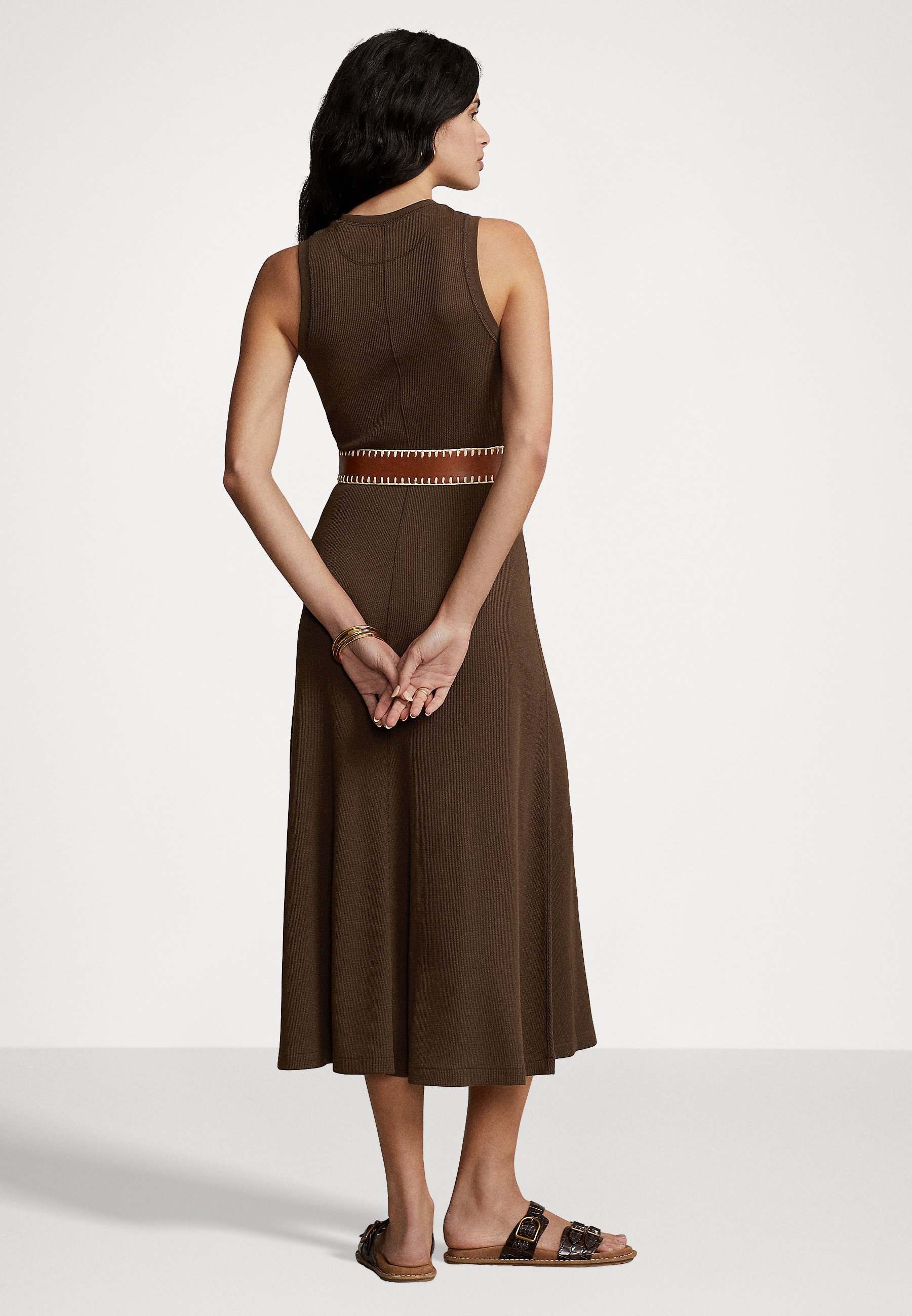 Polo Ralph Lauren SLEEVELESS DAY DRESS - Jumper dress - nutmeg/brown