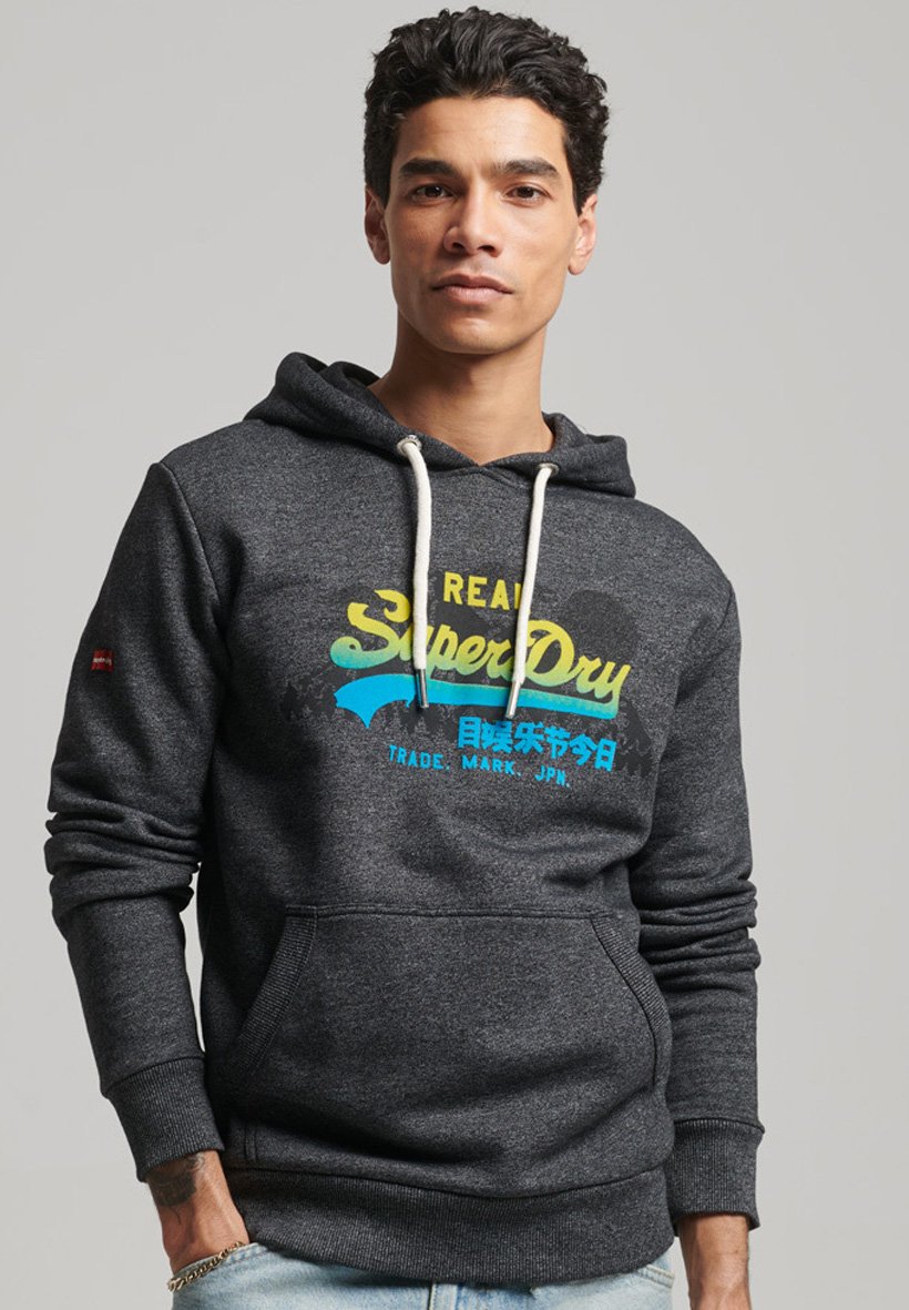 Superdry VINTAGE LOGO MOUNTAIN  - Hoodie - black true grit/black