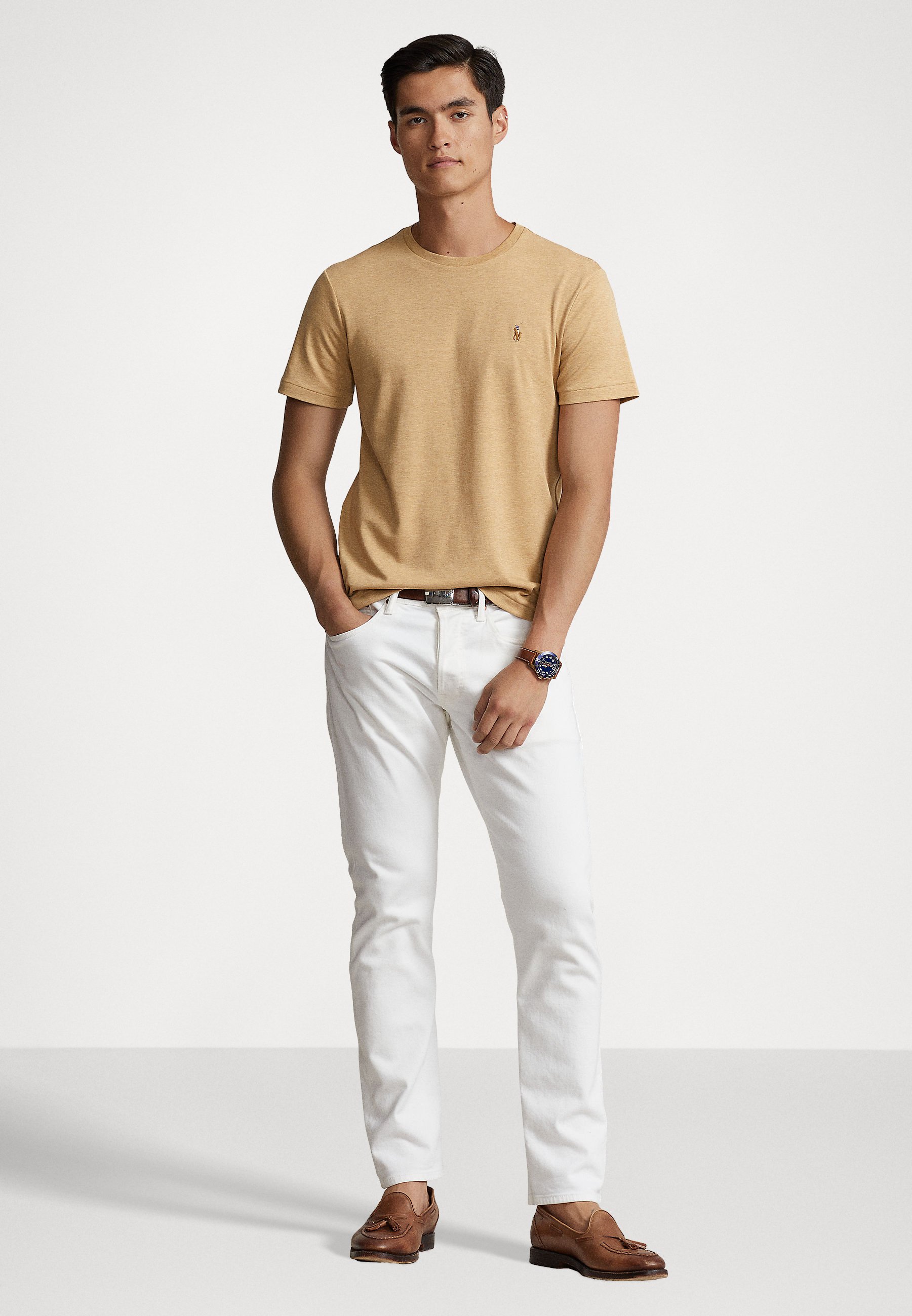 Polo Ralph Lauren SHORT SLEEVE - Basic T-shirt - classic camel heather/beige