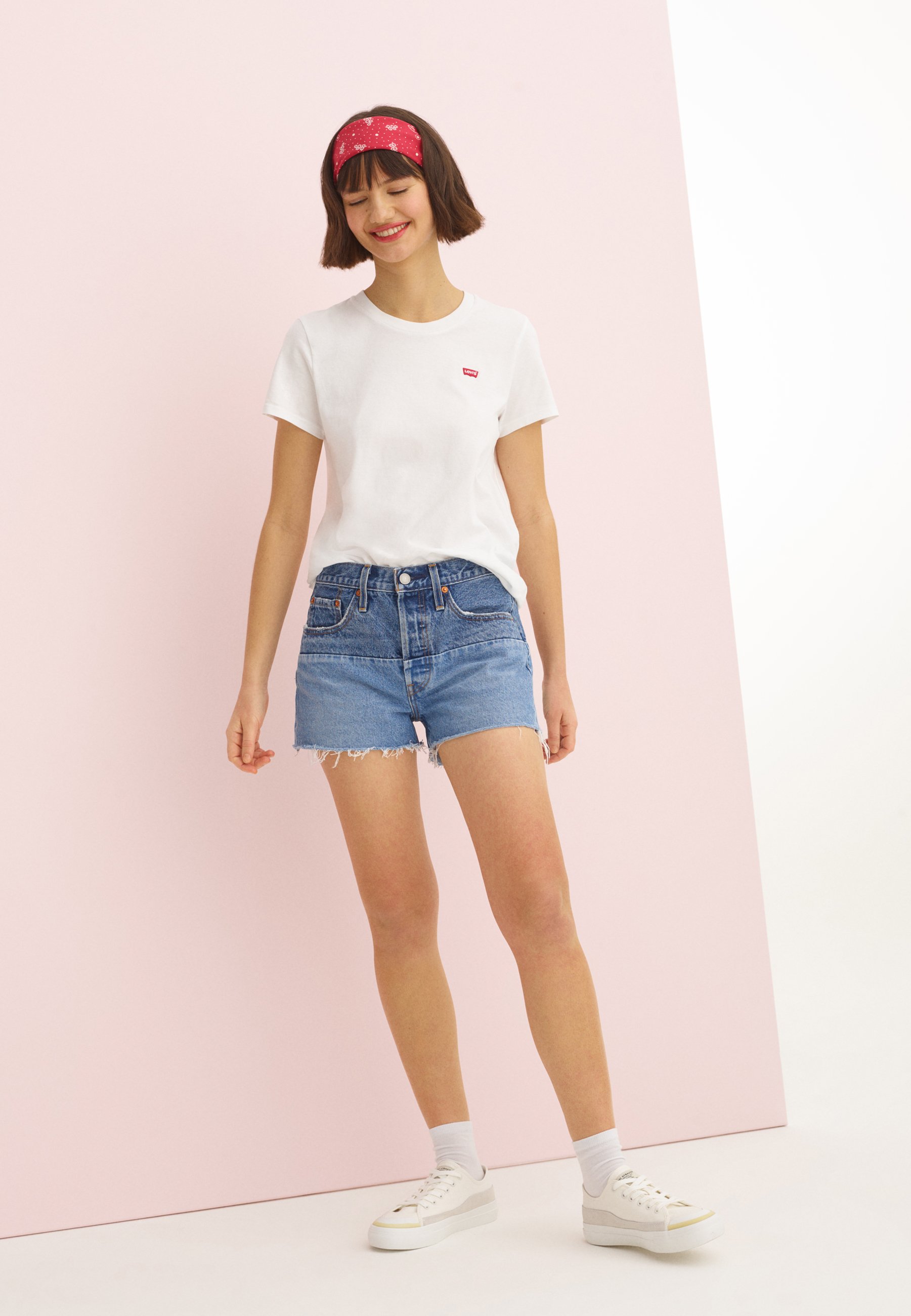 Levi's® 501® SHORT PIECED - Denim shorts - blue/blue denim
