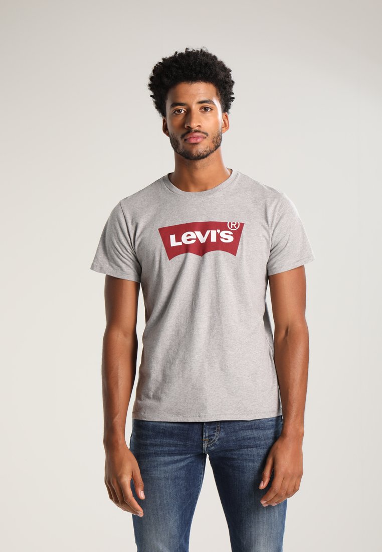 Levi's® GRAPHIC SET-IN NECK - Print T-shirt - midtone grey/mottled grey