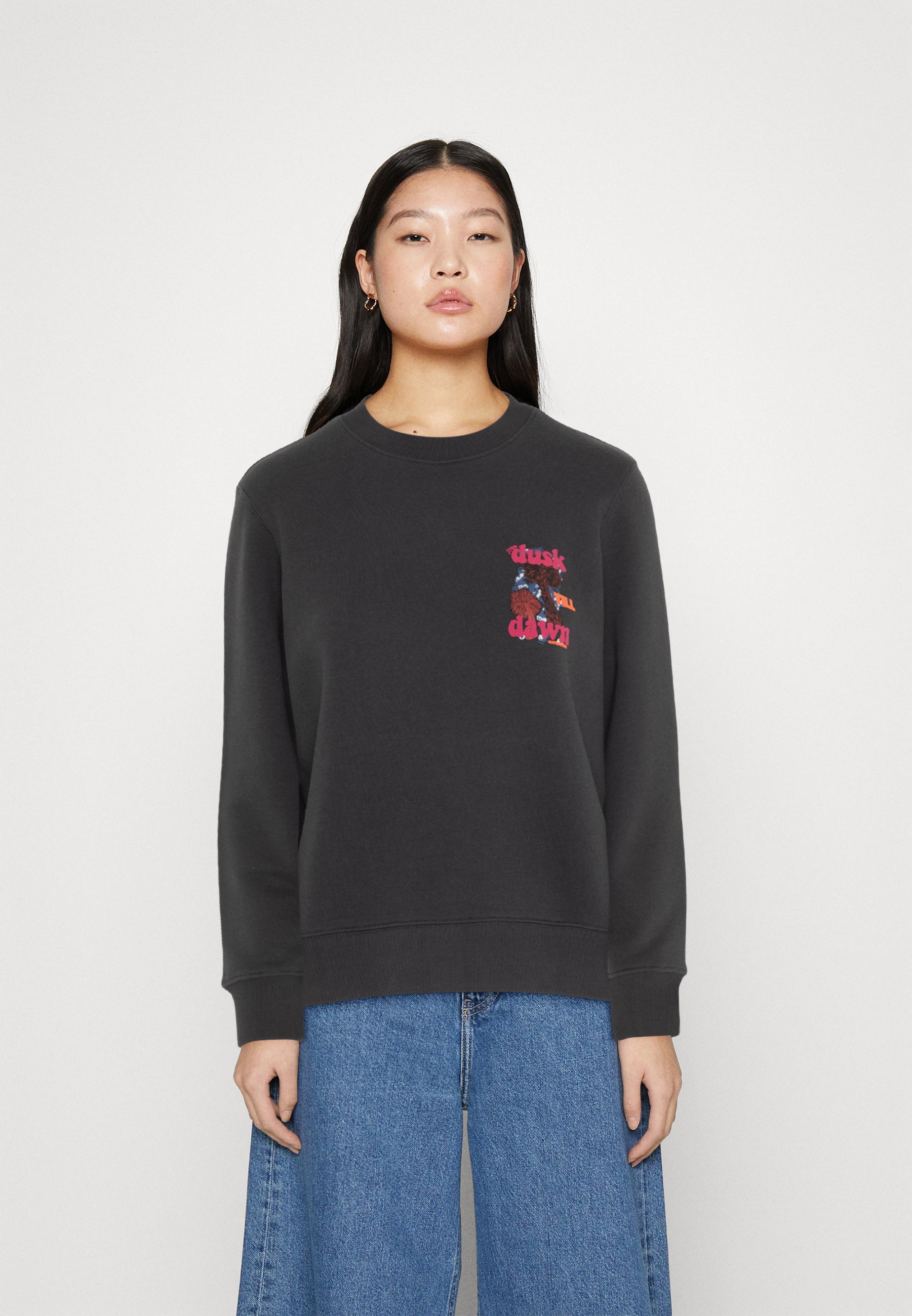 Scotch & Soda GRAPHIC PRINT REGULAR FIT CREW-NECK - Sweatshirt - charcoal/anthracite
