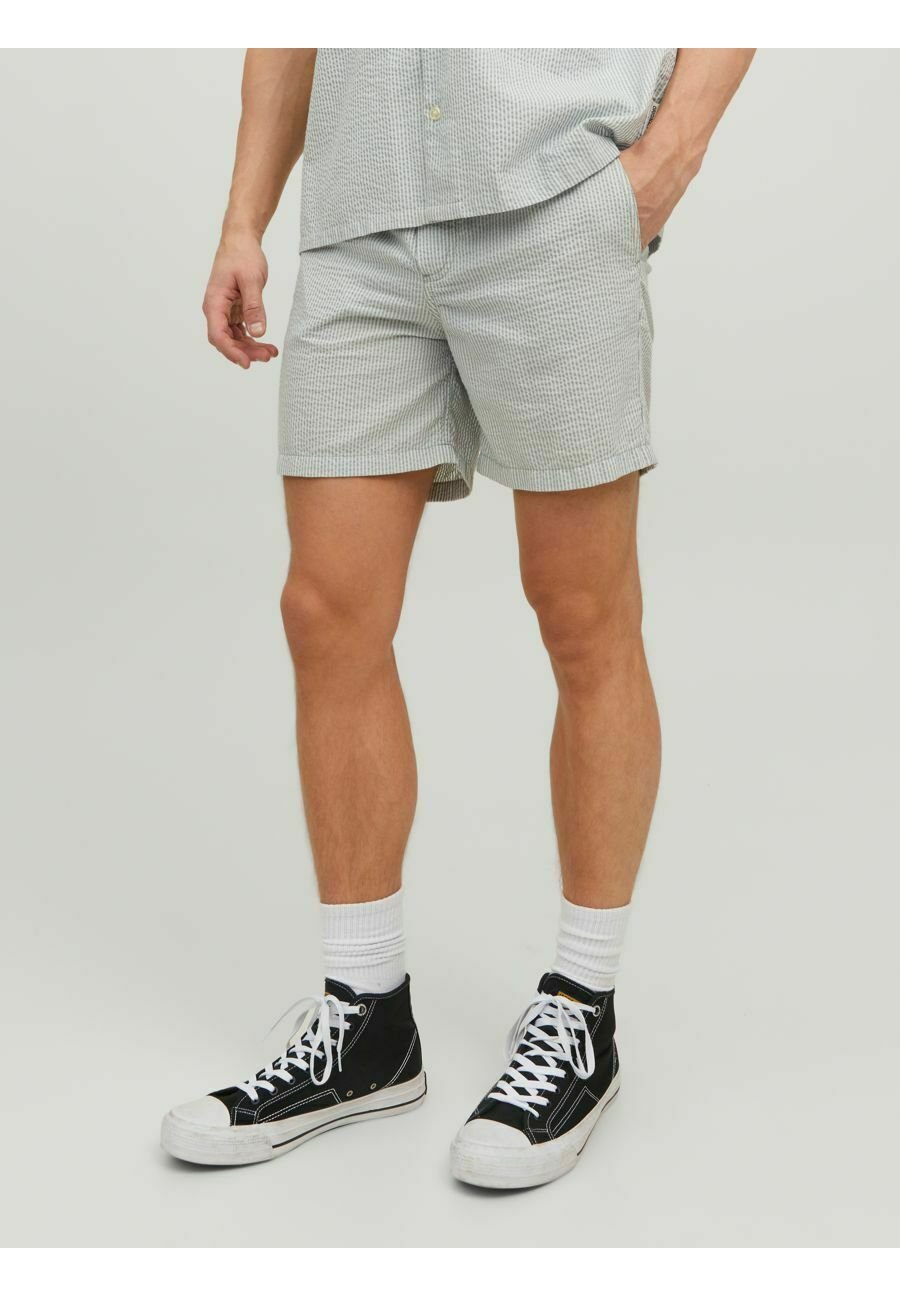 Jack &Jones SEERSUCKER - Tracksuit bottoms - slate gray/grey