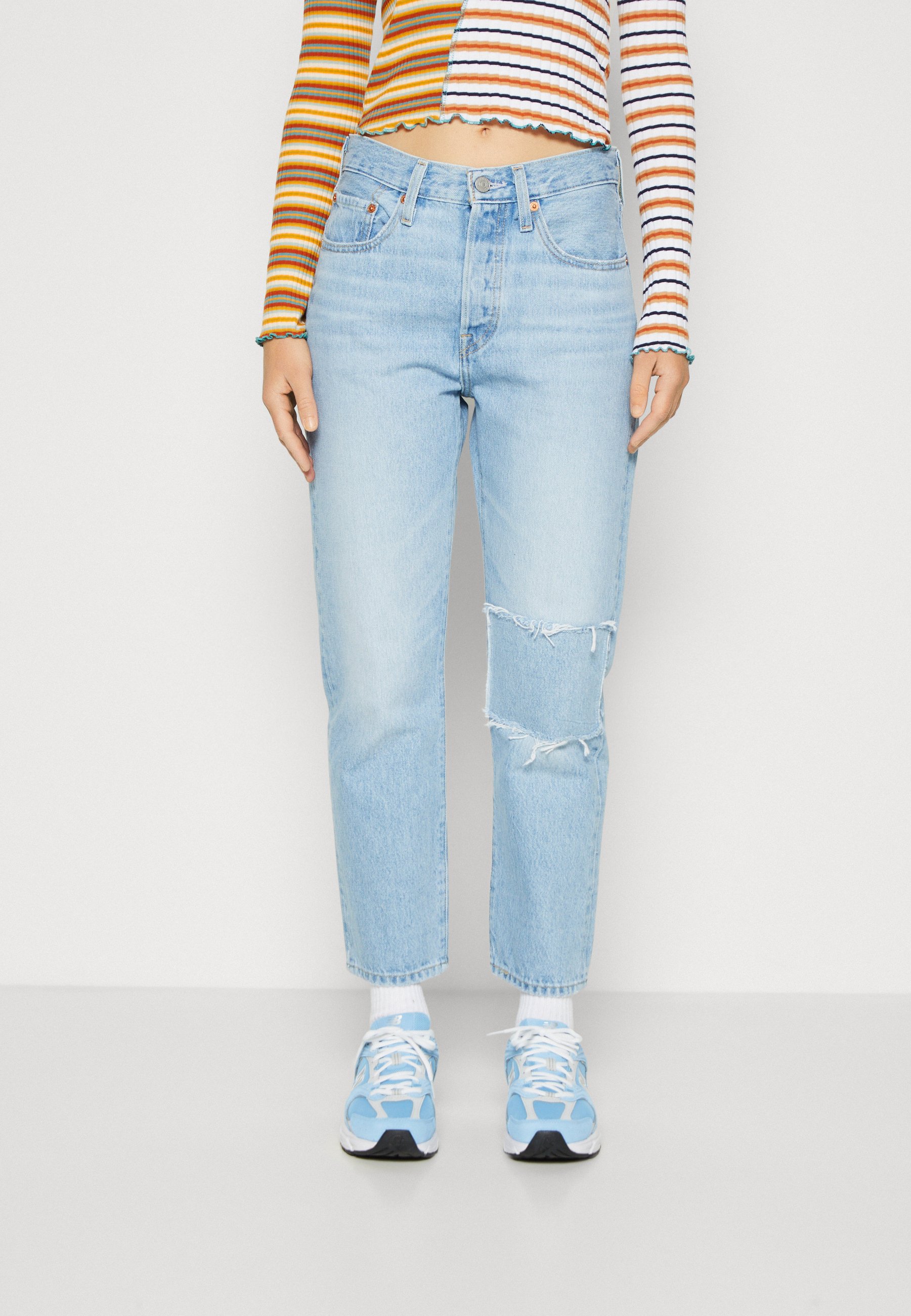 Levi's® 501® CROP - Straight leg jeans - cheer camp/light-blue denim