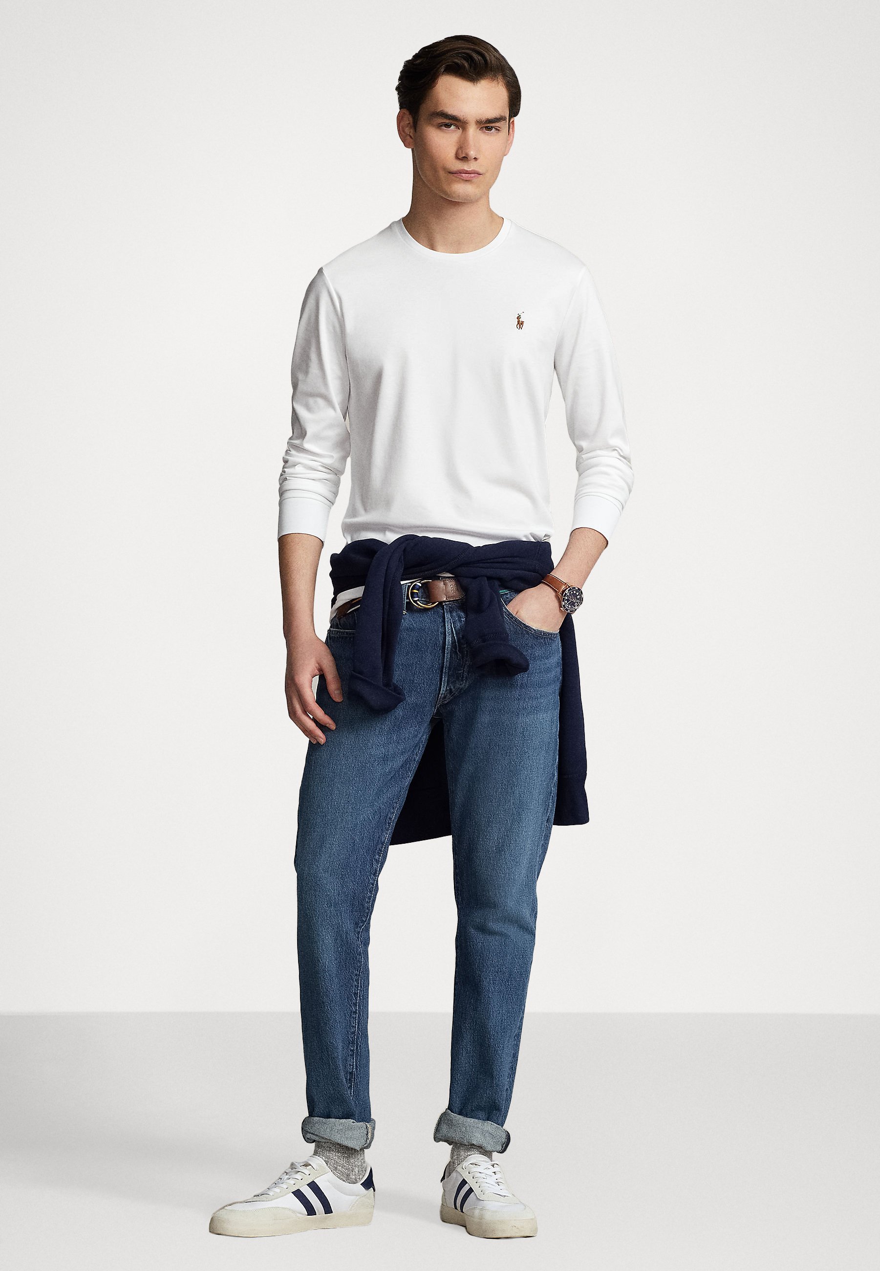 Polo Ralph Lauren LONG SLEEVE - Long sleeved top - white