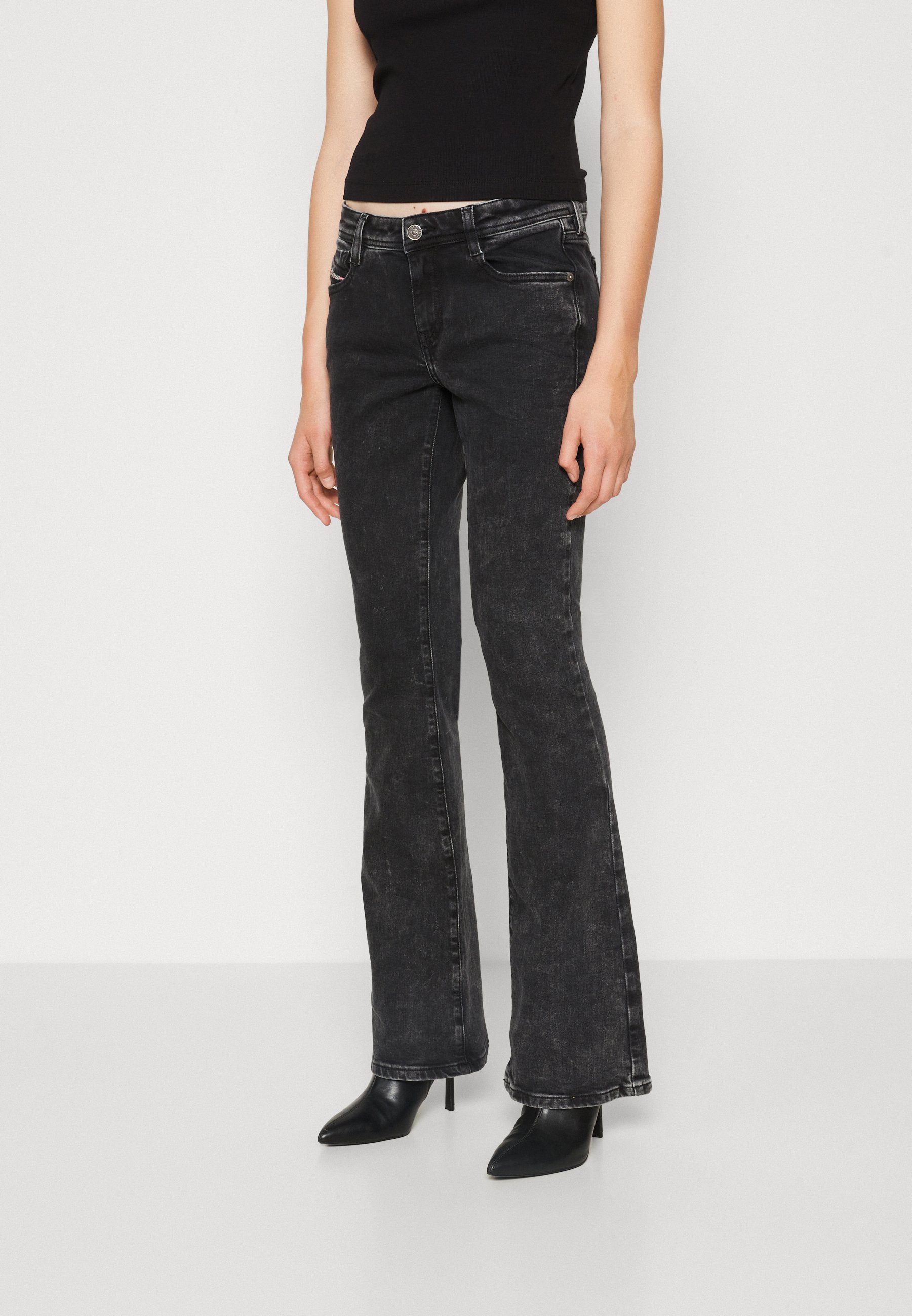 Diesel 1969 EBBEY - Bootcut jeans - black/gray/black denim