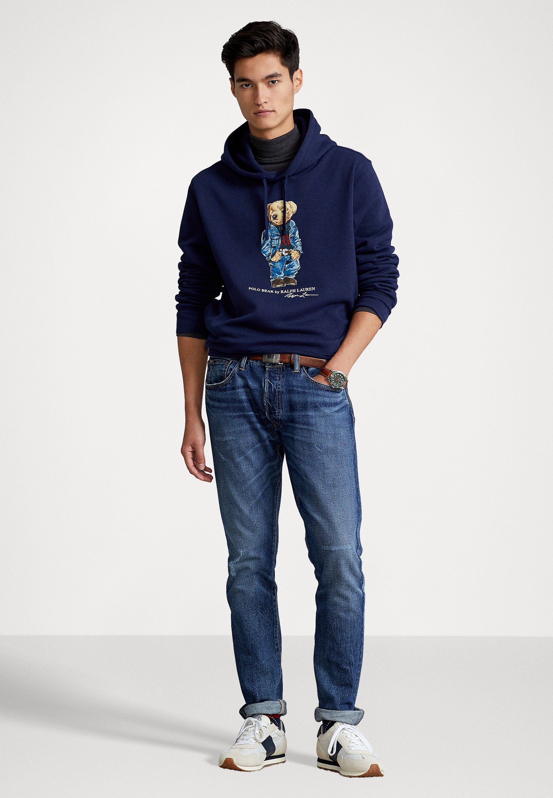 Polo Ralph Lauren HOOD LONG SLEEVE - Hoodie - cruise navy denim/dark blue