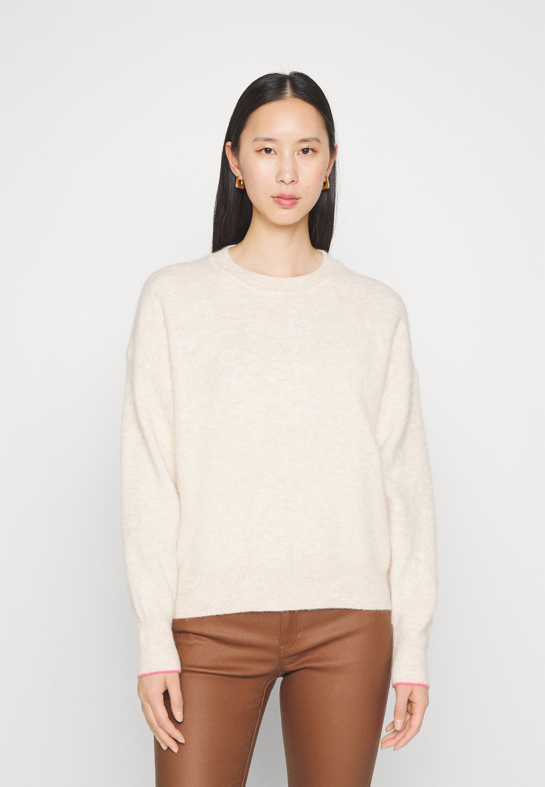 Scotch & Soda FUZZY CREW NECK - Jumper - sand melange/sand