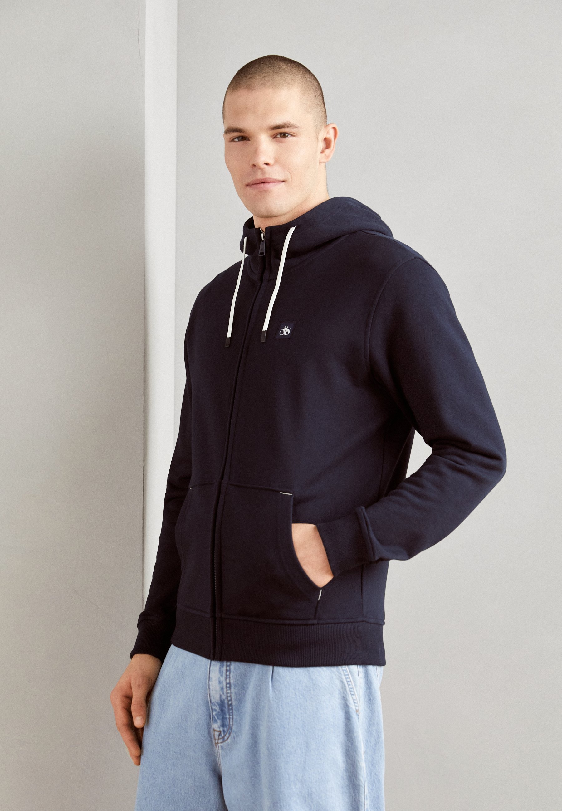 Scotch & Soda REGULAR FIT ESSENTIAL BADGE QUARTER ZIP - Zip-up sweatshirt - night/dark blue