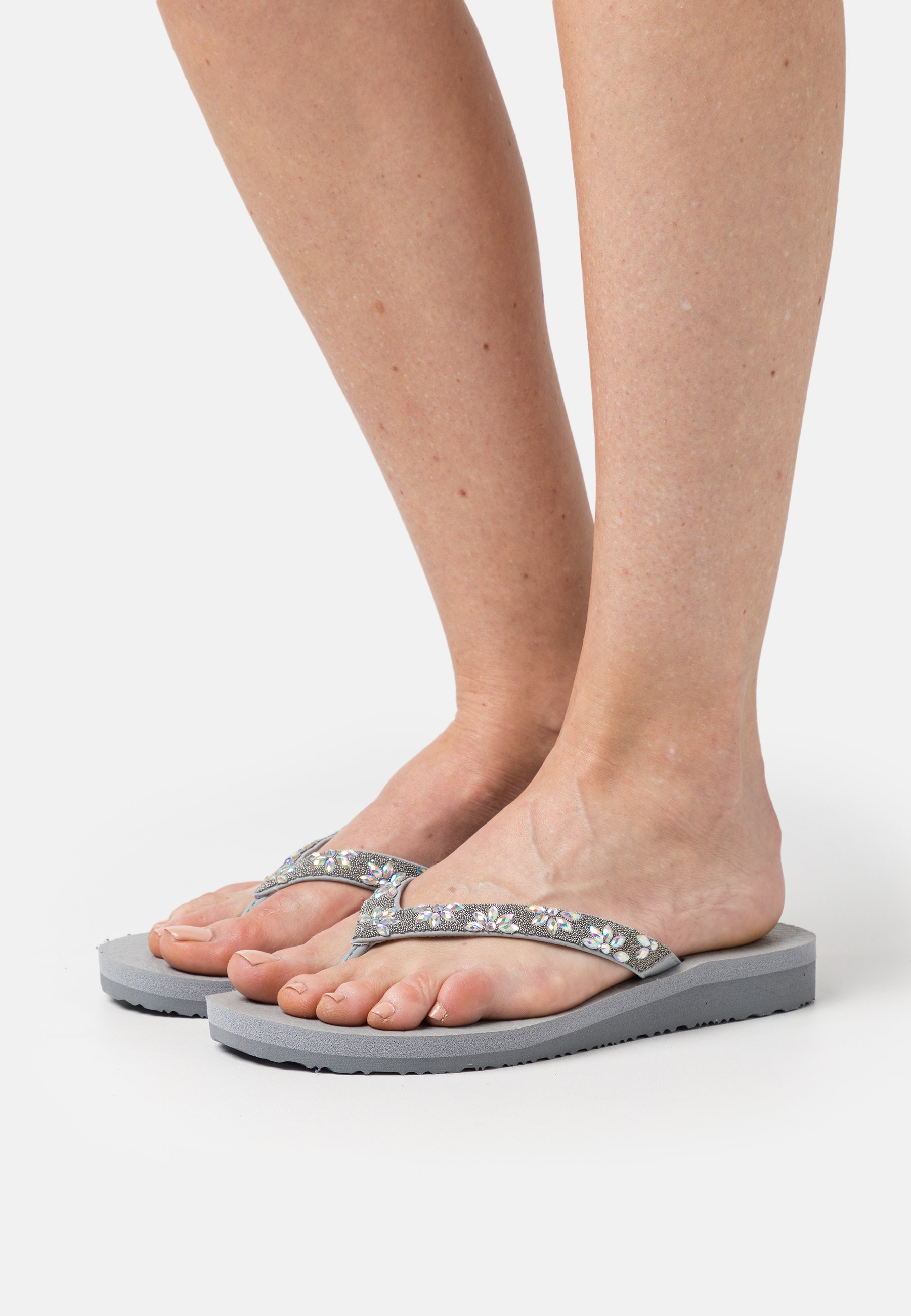 Skechers MEDITATION - T-bar sandals - taupe/grey