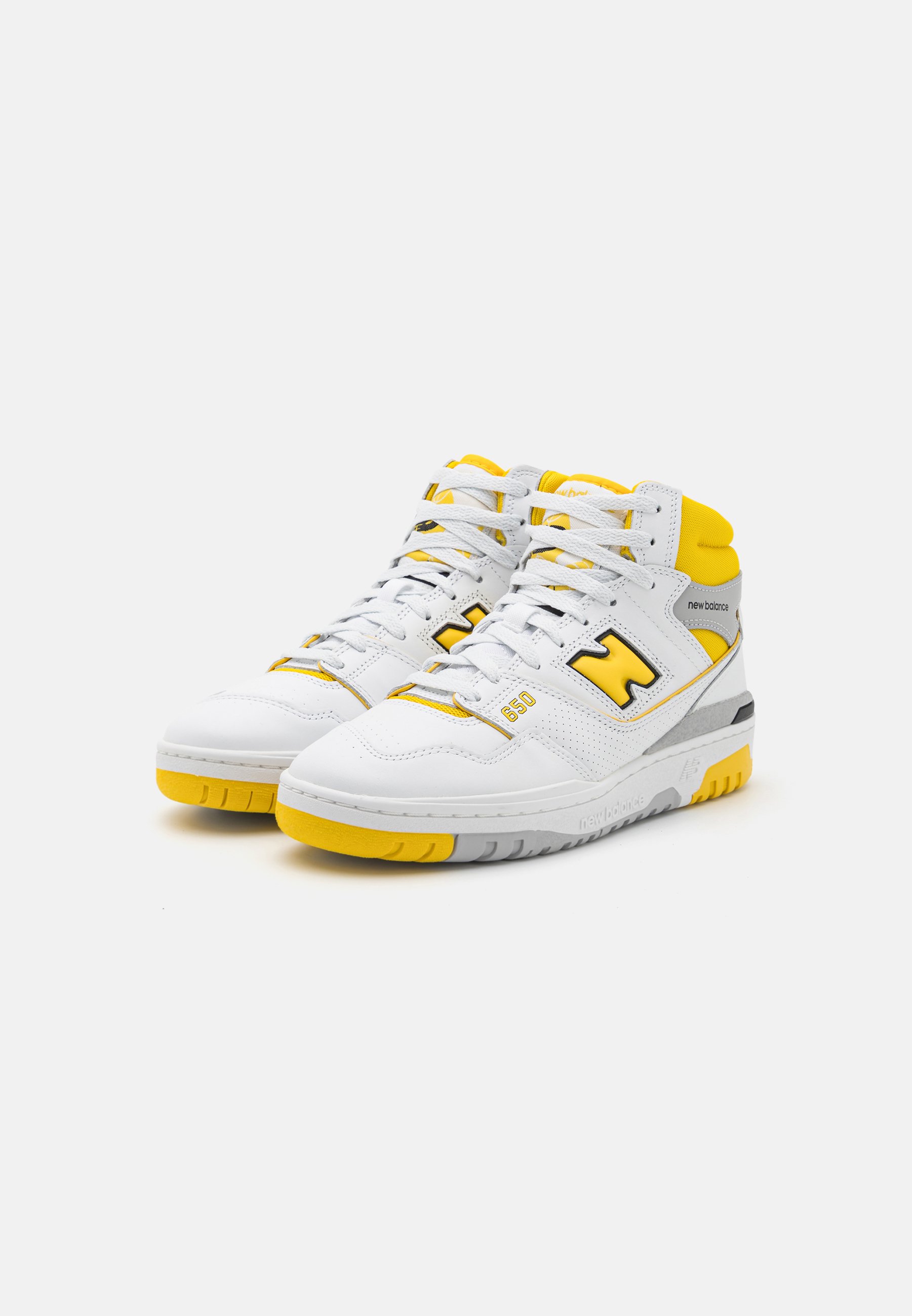 NB 650 UNISEX - High-top trainers - white/yellow/white