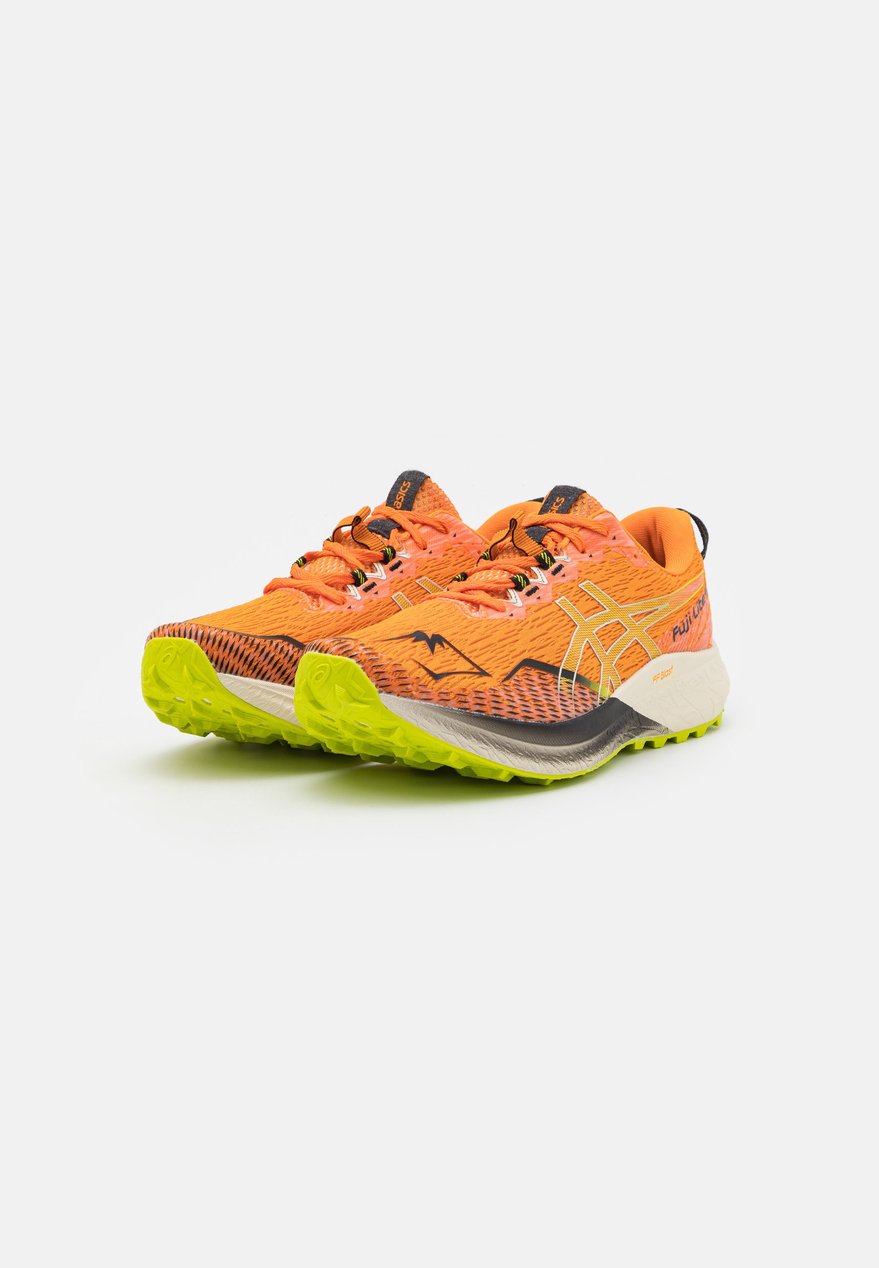 ASICS FUJI LITE 4 - Trail running shoes - bright orange/neon lime/orange