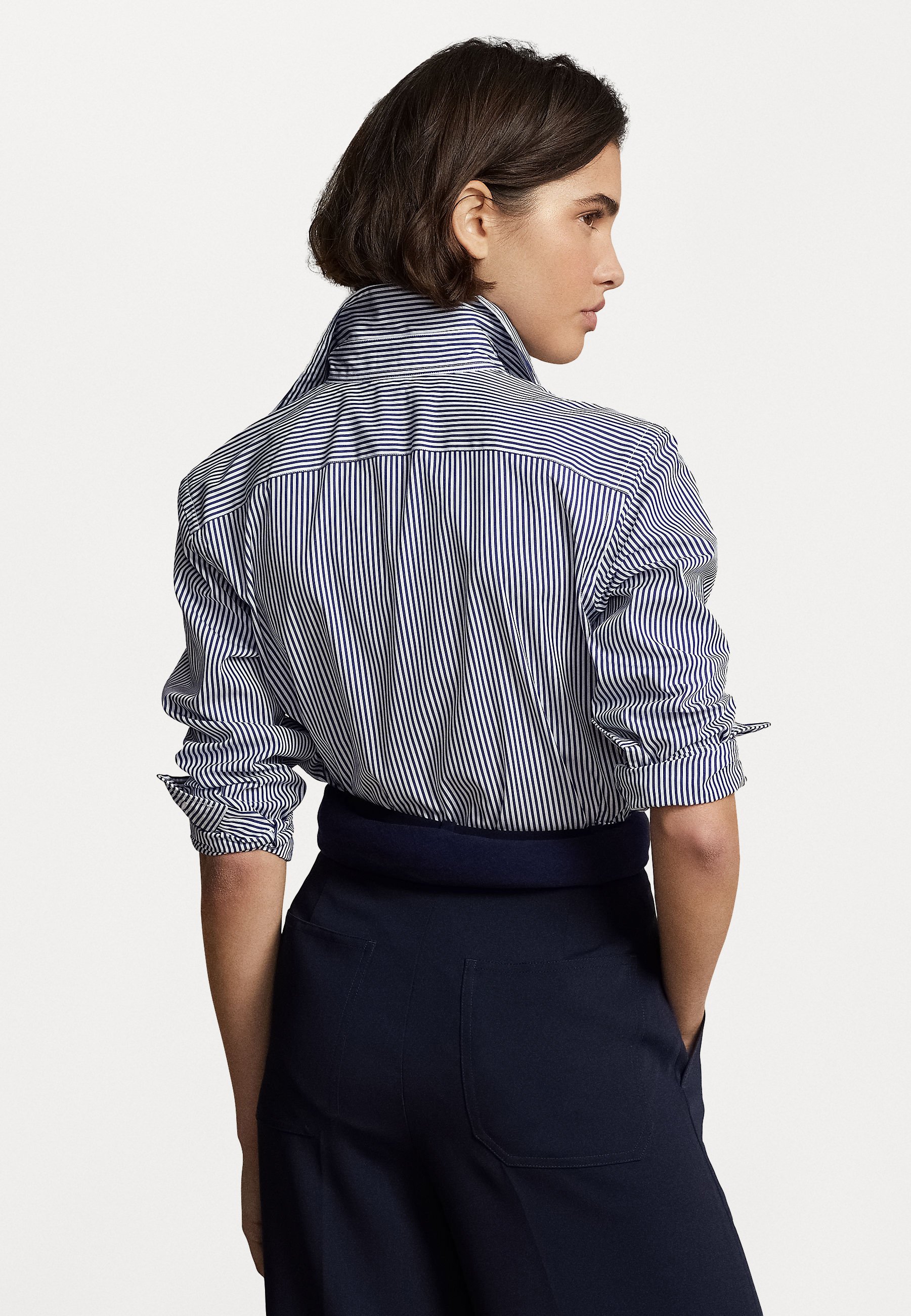 Polo Ralph Lauren LONG SLEEVE BUTTON FRONT SHIRT - Button-down blouse - white/fall royal/white