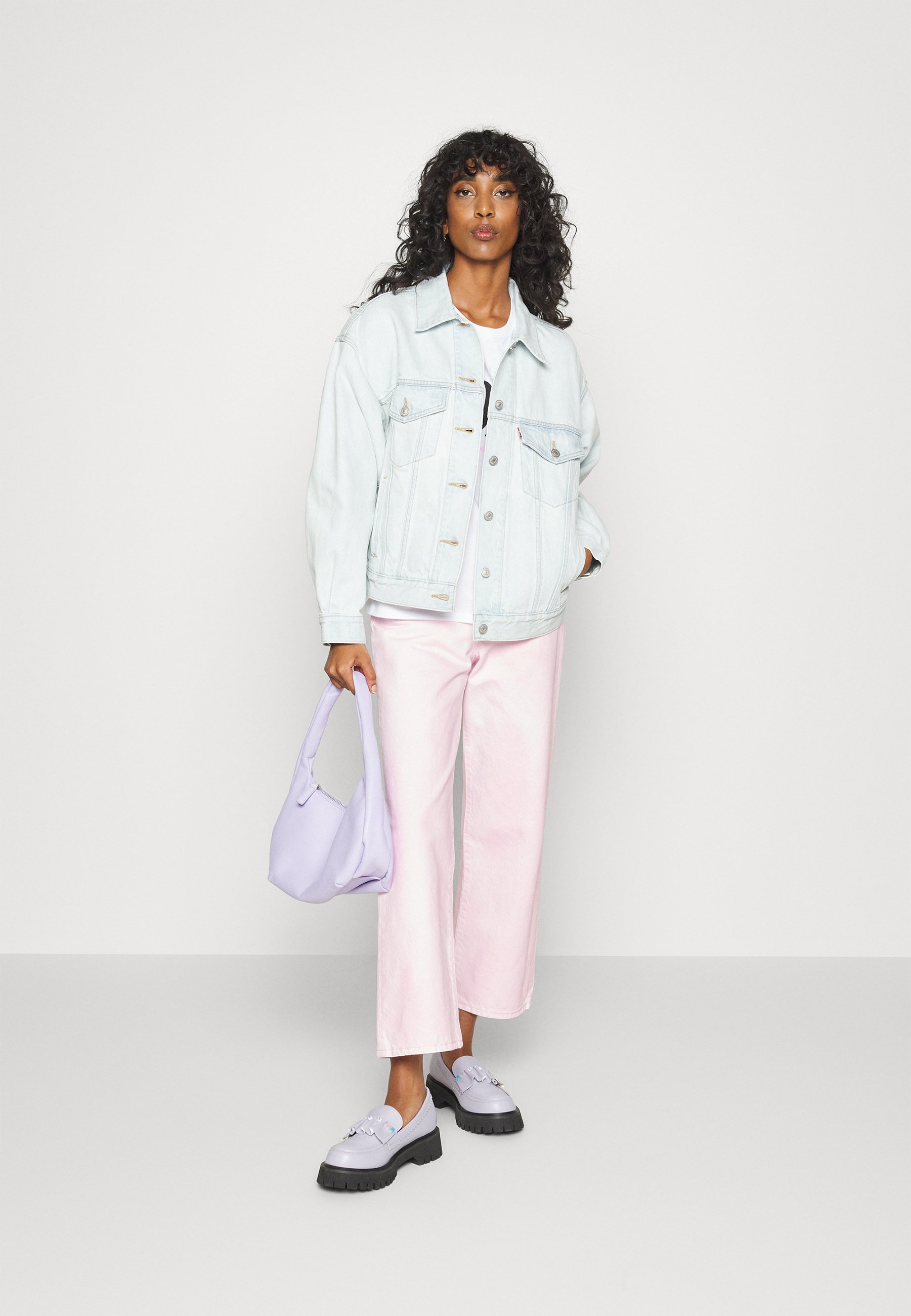 Levi's® RIBCAGE STRAIGHT ANKLE - Straight leg jeans - z2301 pink garment dye/light pink