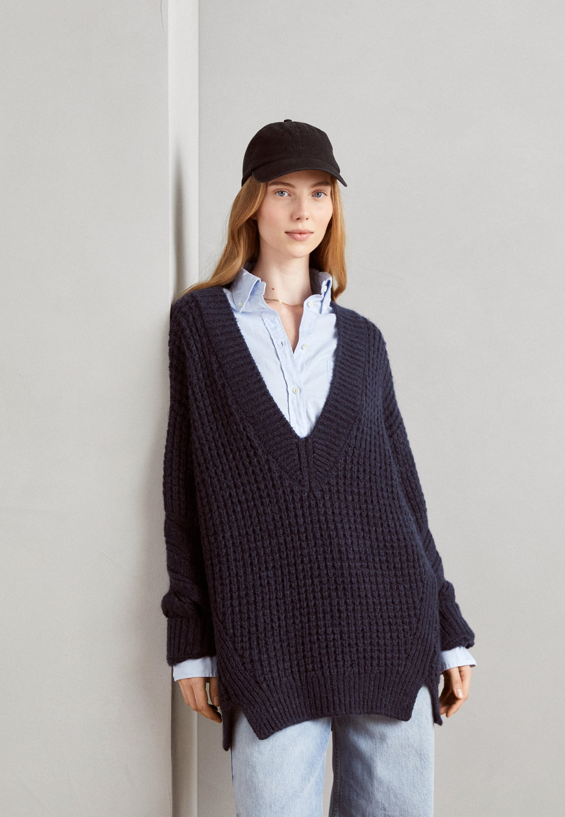Scotch & Soda V NECK OVERSIZED - Jumper - night/dark blue