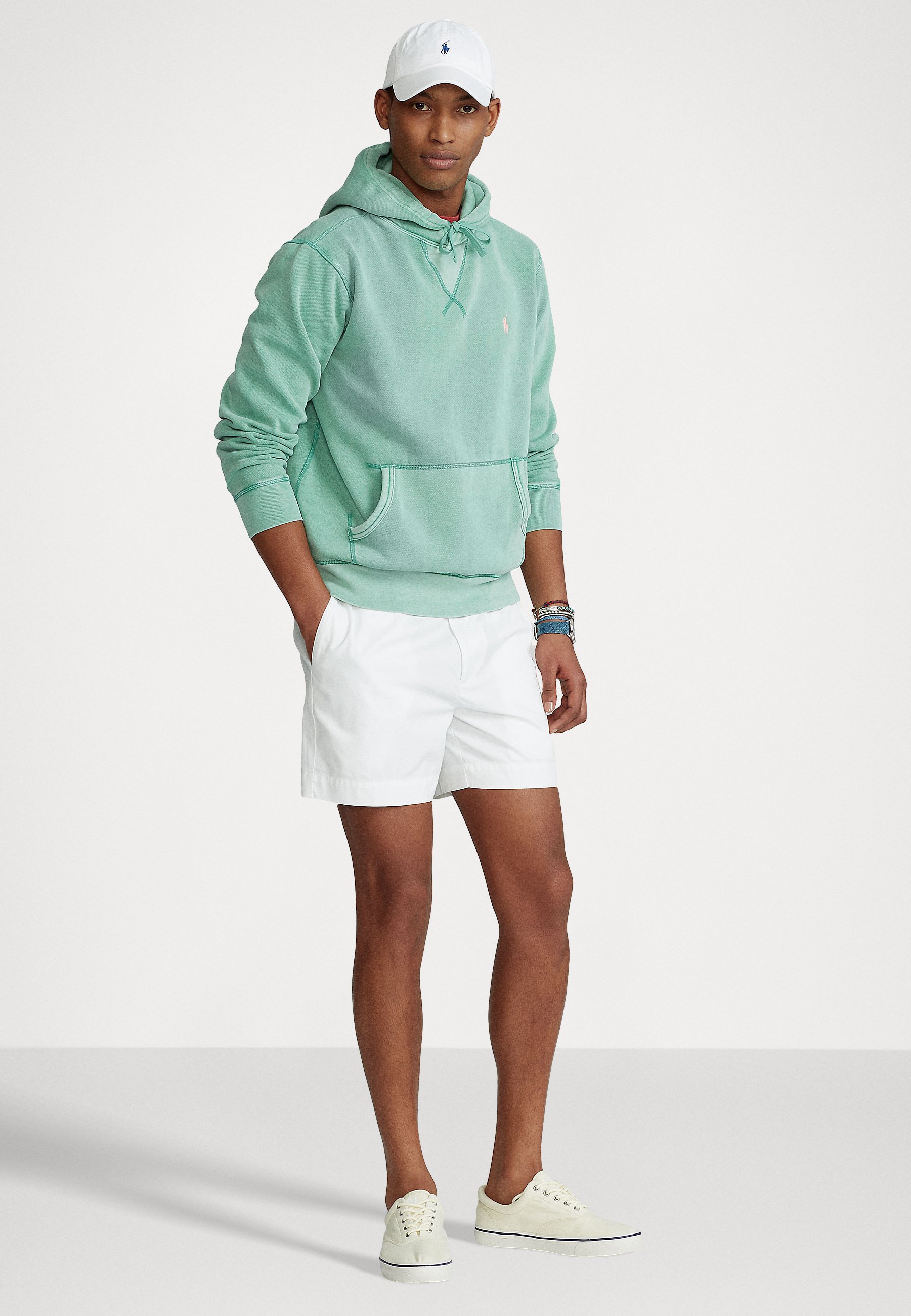 Polo Ralph Lauren GARMENT-DYED FLEECE HOODIE - Hoodie - haven green/mint