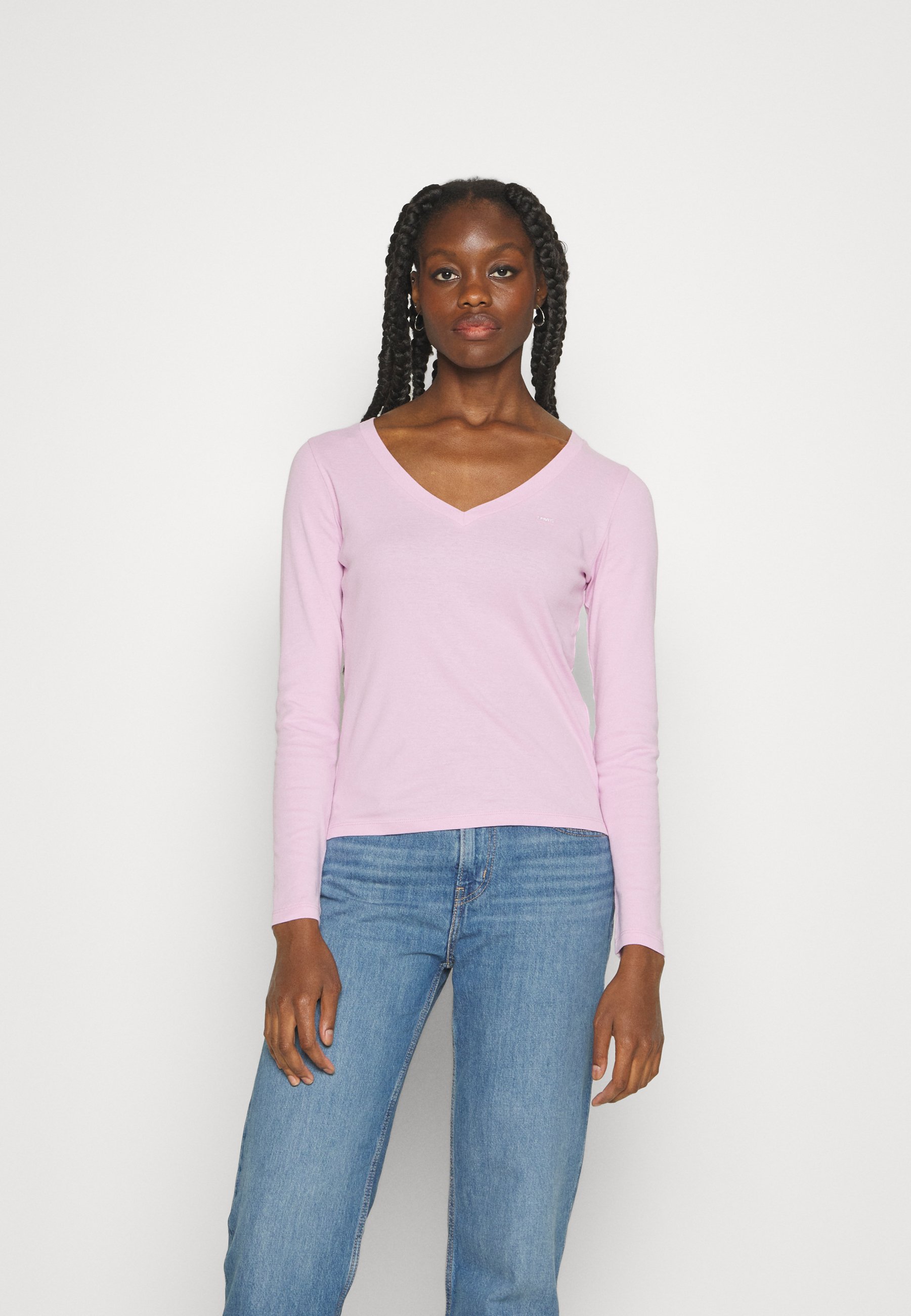Levi's® V NECK BABY TEE - Long sleeved top - pink lavender/mottled lilac