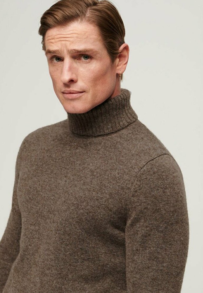 Superdry ROLL NECK - Jumper - walnut brown marl/brown
