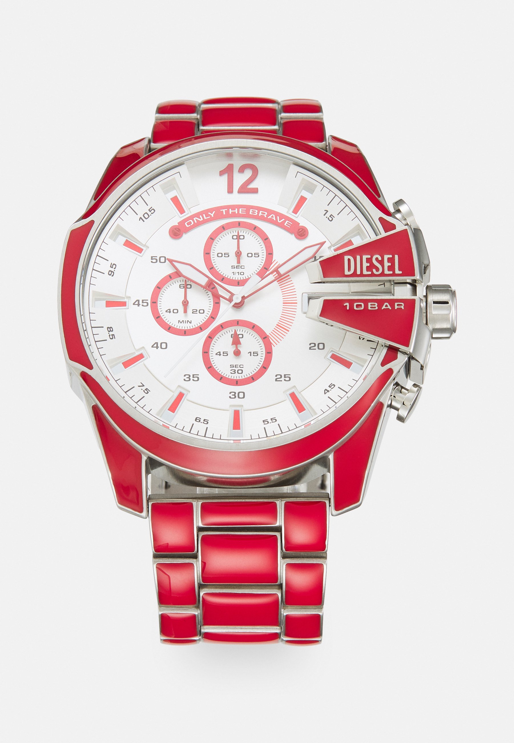 Diesel MEGA CHIEF WATCH - Chronograph watch - red/silver-coloured/red