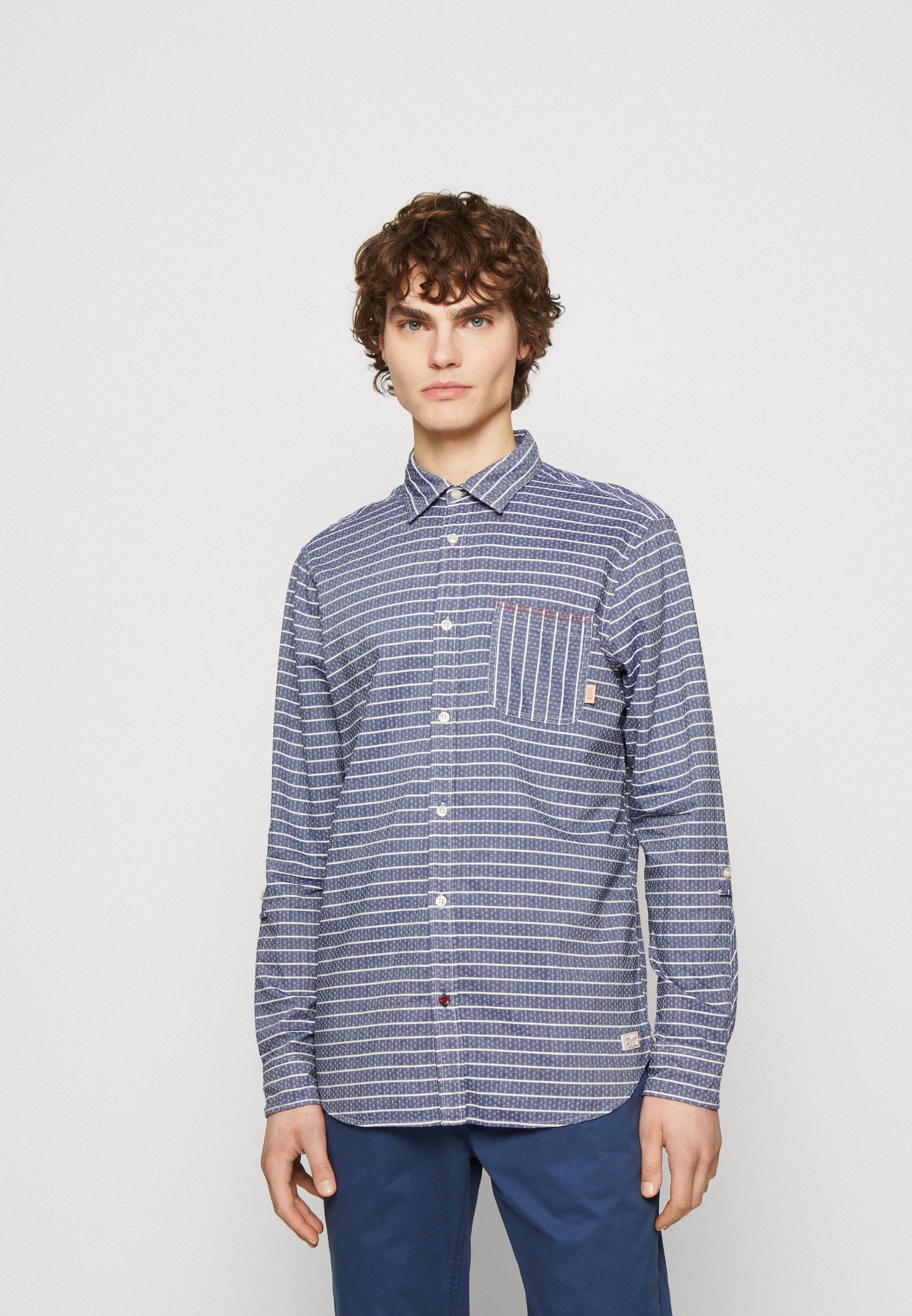 Scotch & Soda YARN DYED STRIPE SHIRT - Shirt - light blue/white/light blue