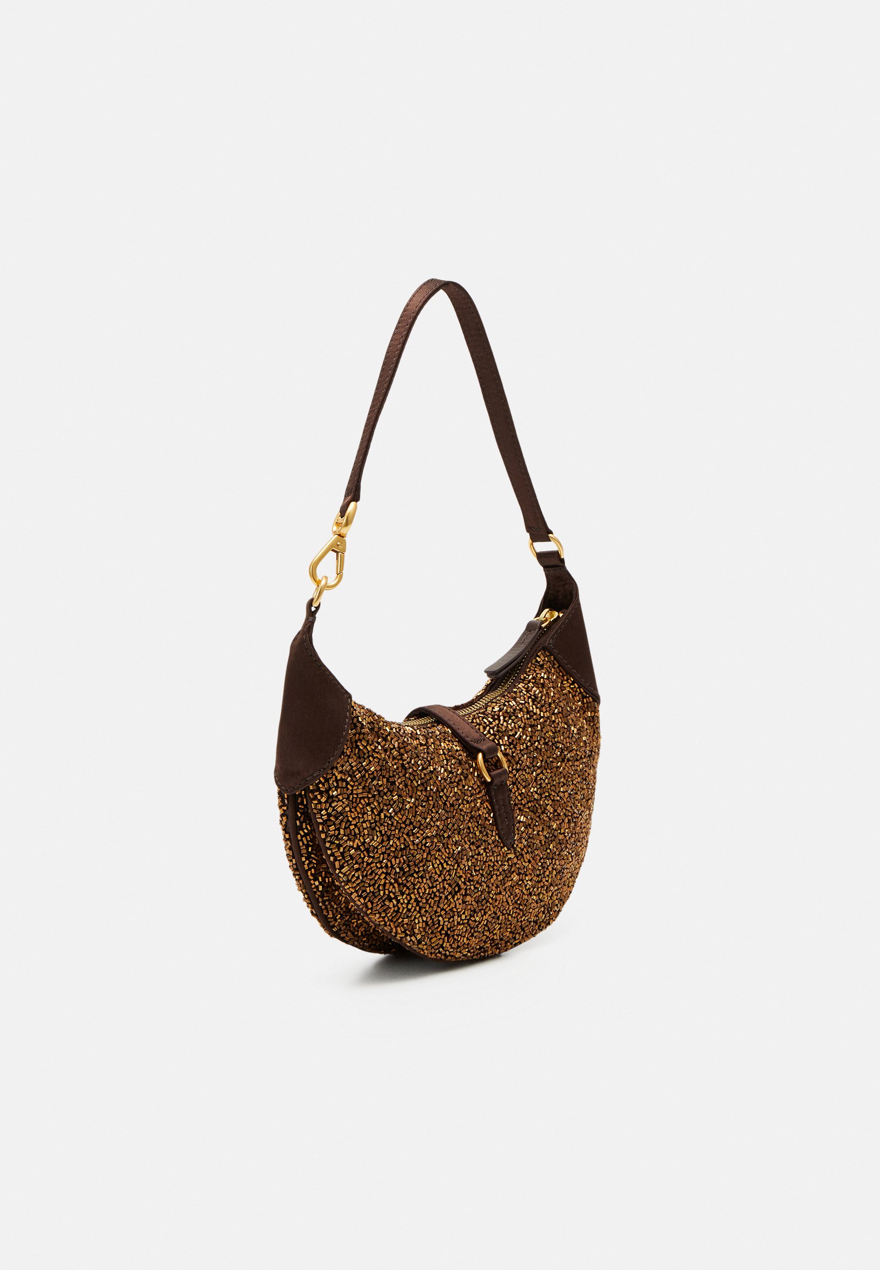 Polo Ralph Lauren SHOULDER BAG SMALL - Handbag - metallic bronze/bronze